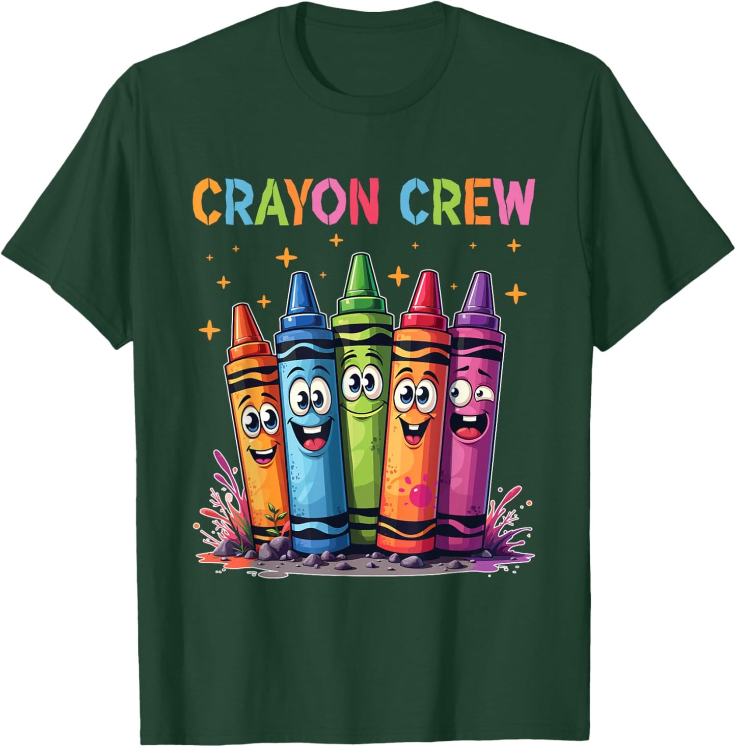Coloring Art Drawing Color Funny Crayon Crew T-Shirt - T-Shirt | Forest