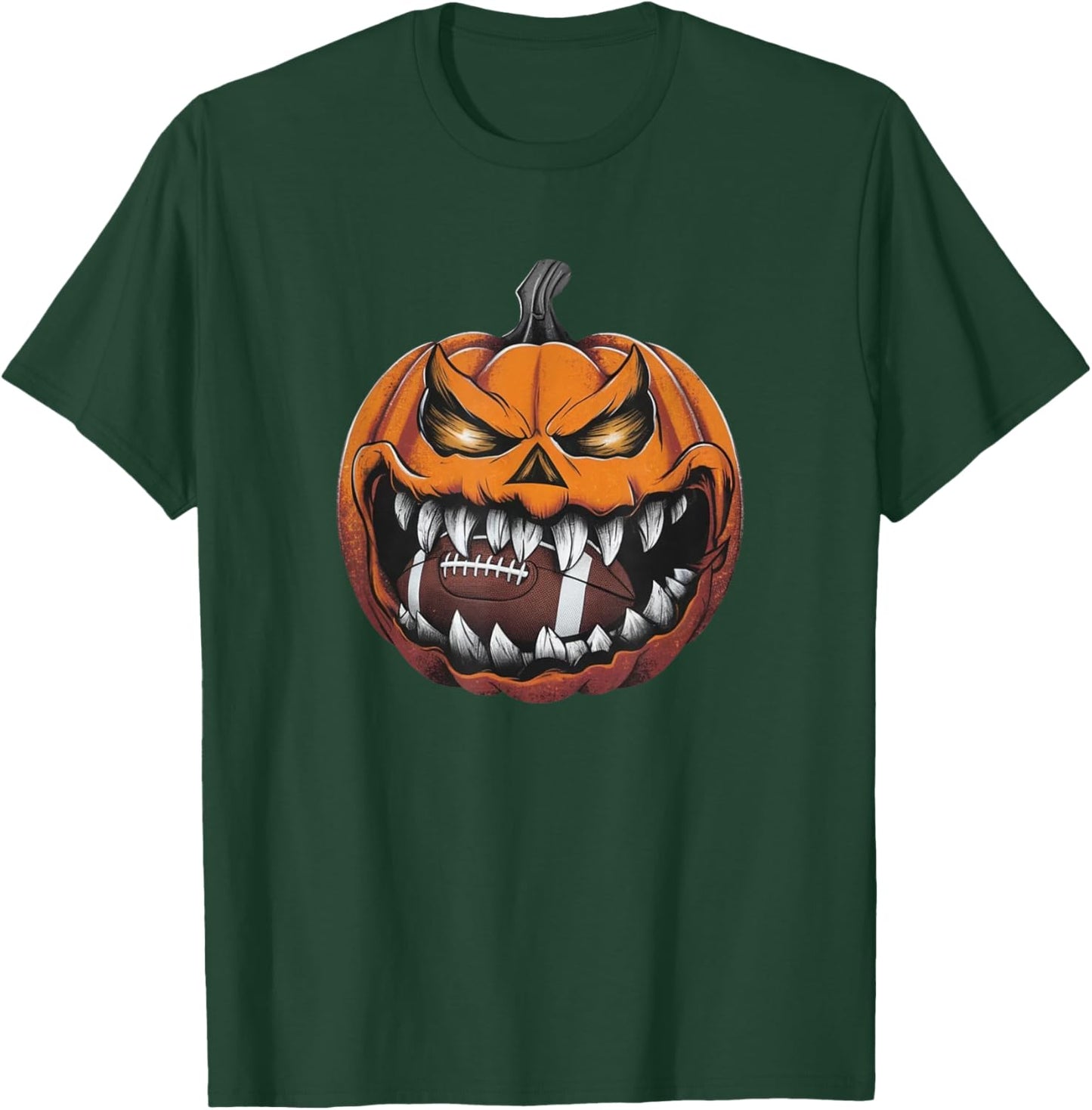 American Football Pumpkin Halloween Sport Fantasy Football T-Shirt - T-Shirt | Forest