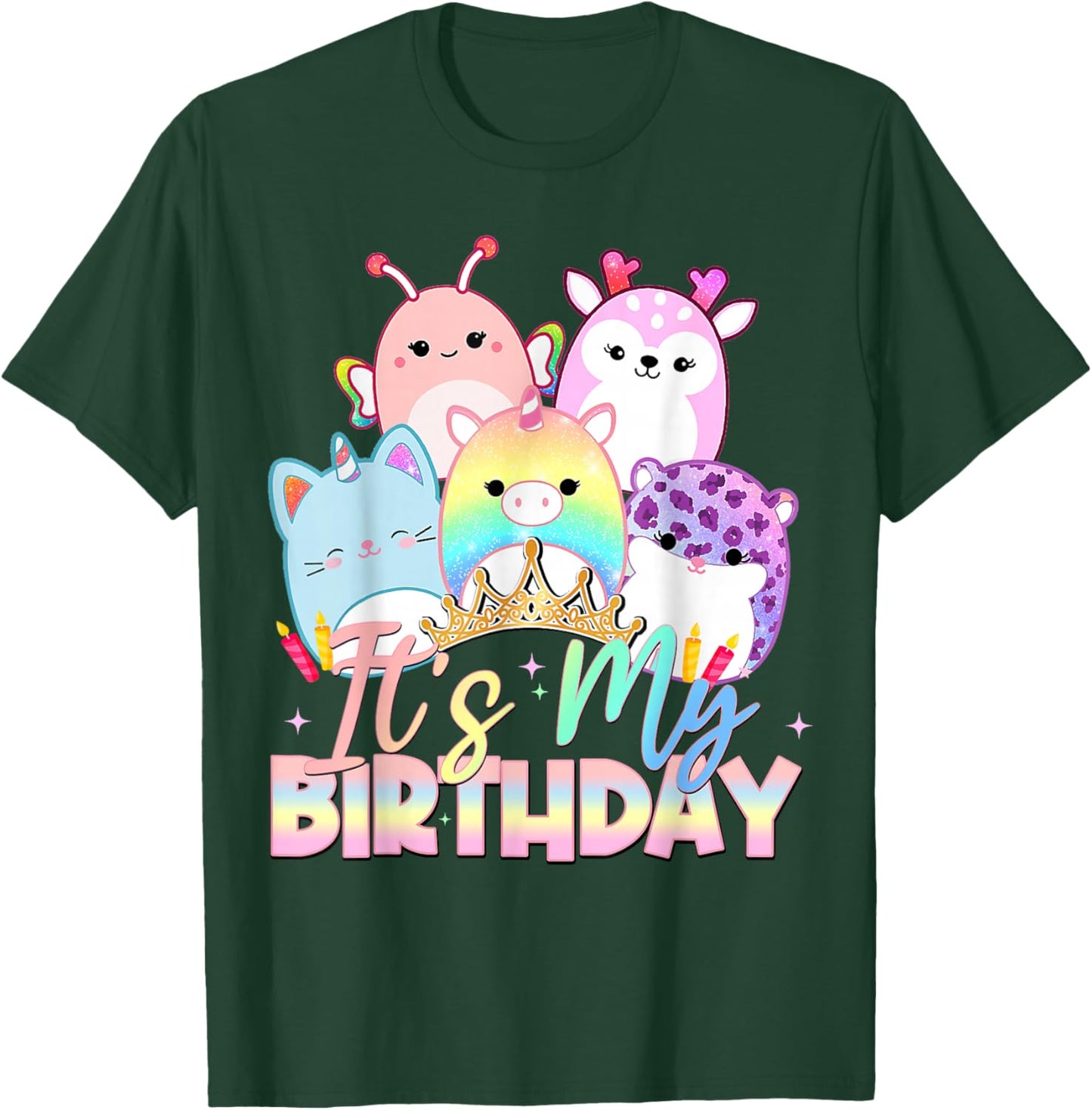 Birthday Party It's My Birthday Squish Squad Mallow Girls T-Shirt - T-Shirt | Forest