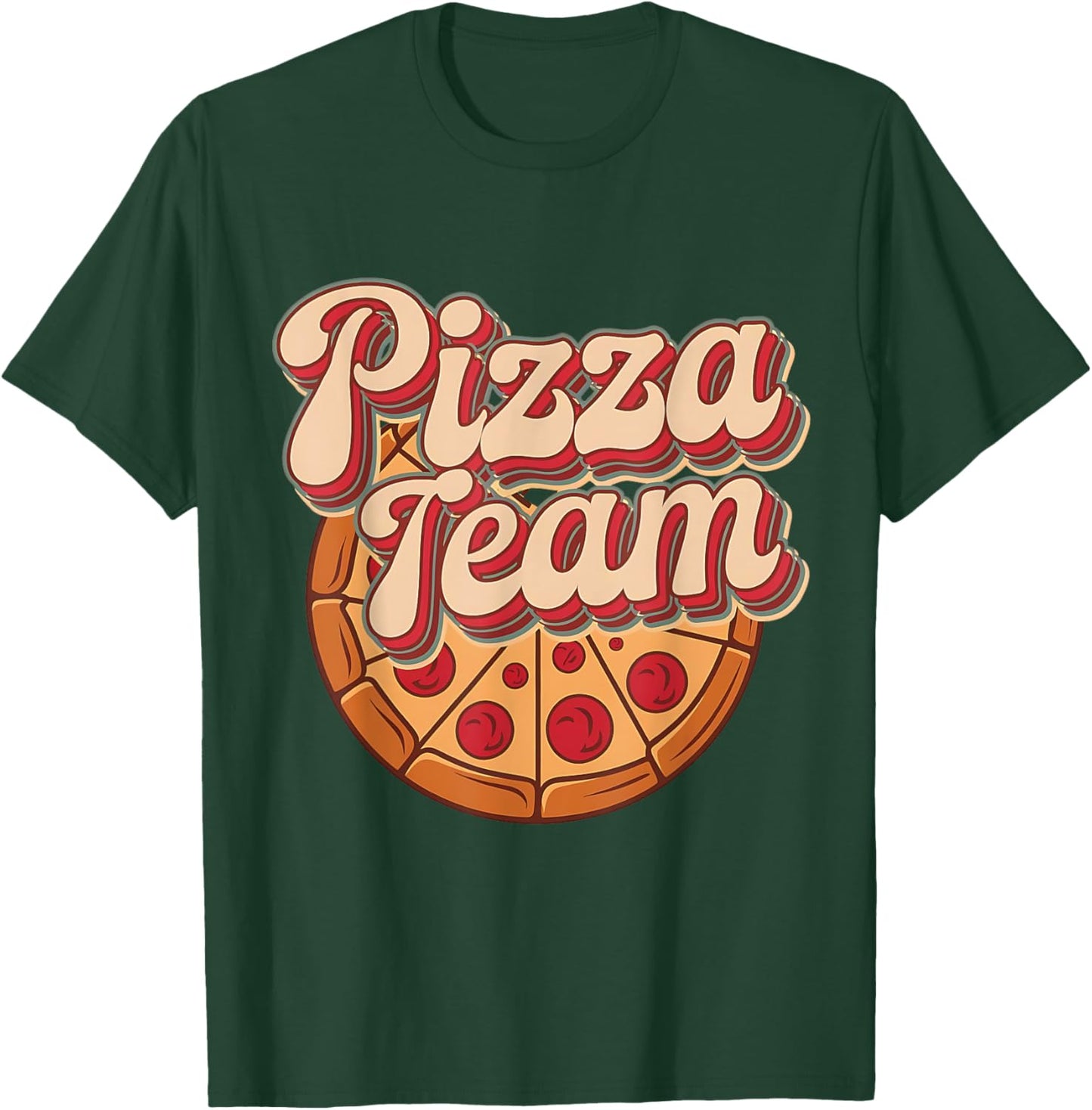 Pizza Team Retro Vintage Family Matching Italian Food T-Shirt - T-Shirt | Forest
