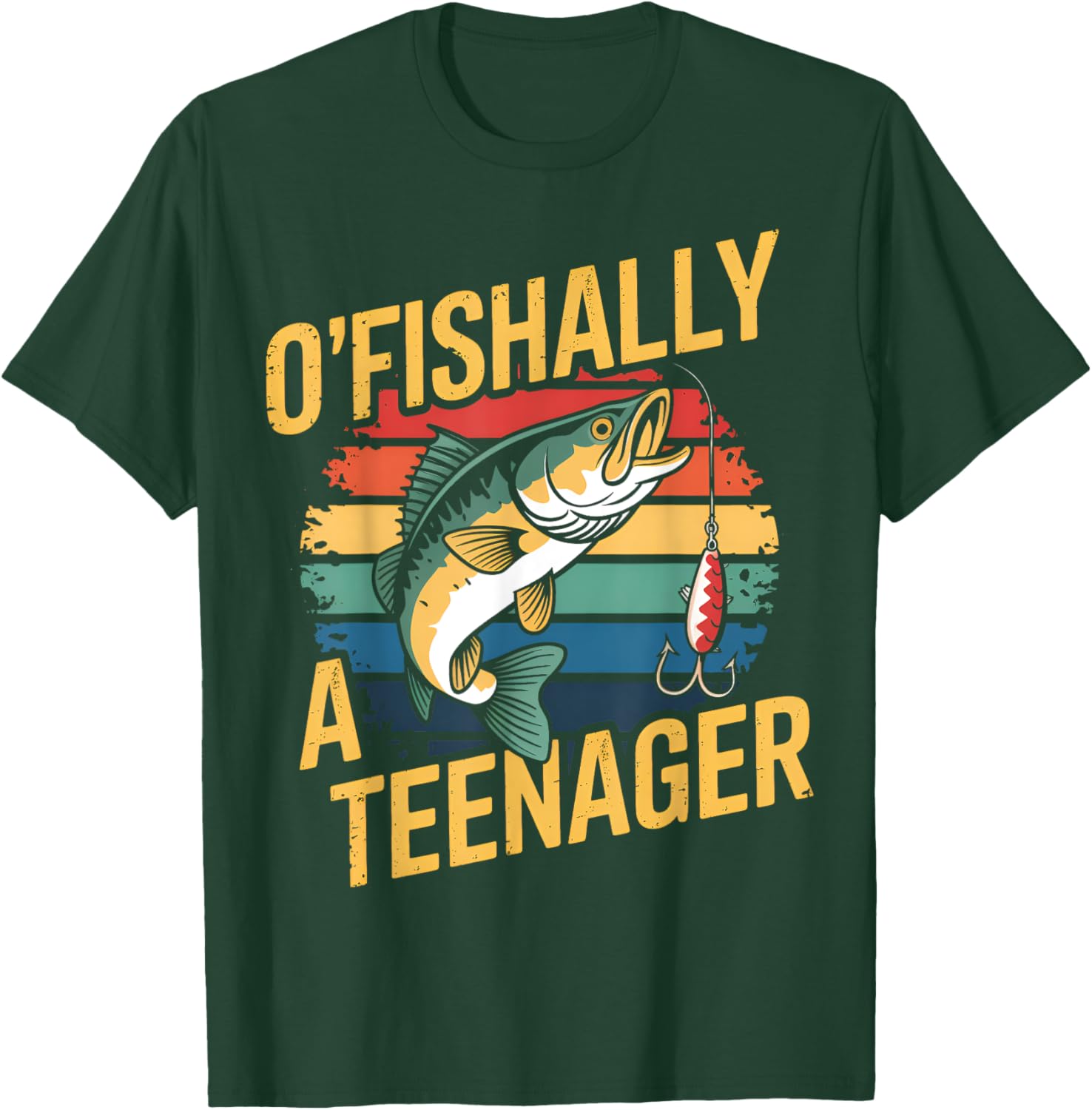 Vintage O'Fishally A Teenager Bass Fishing T-Shirt - T-Shirt | Forest