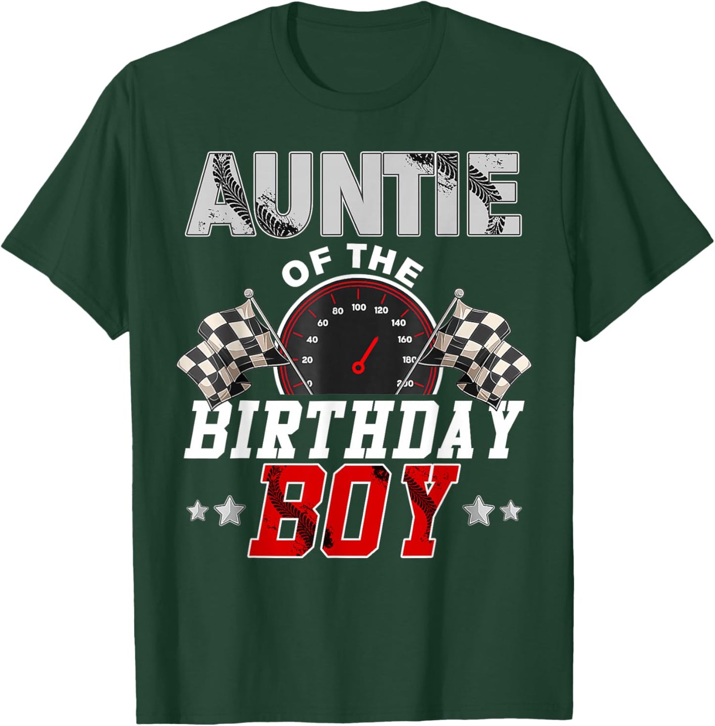 Auntie Of The Birthday Boy Race Car Racing Car Driver T-Shirt - T-Shirt | Forest