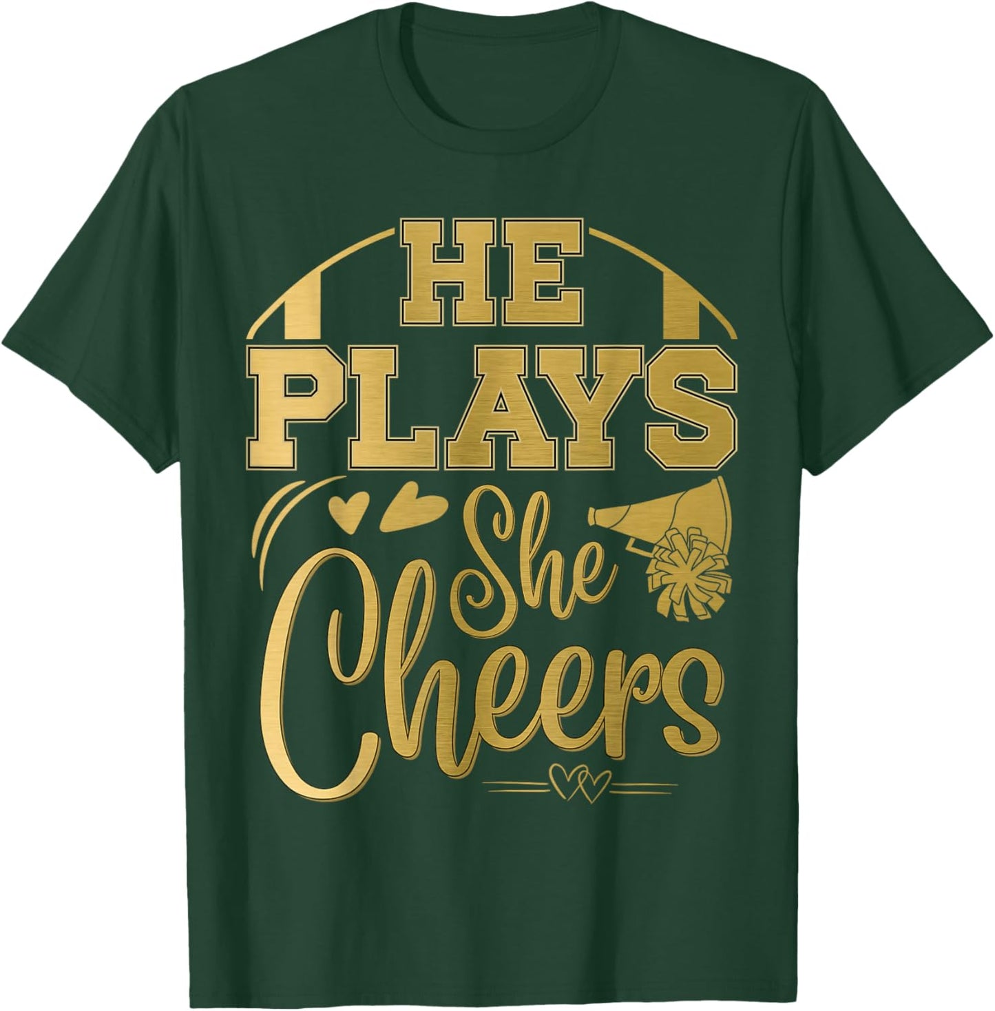 Football and Cheer Mom and Cheer Dad a Cheerleading Football T-Shirt - T-Shirt | Forest