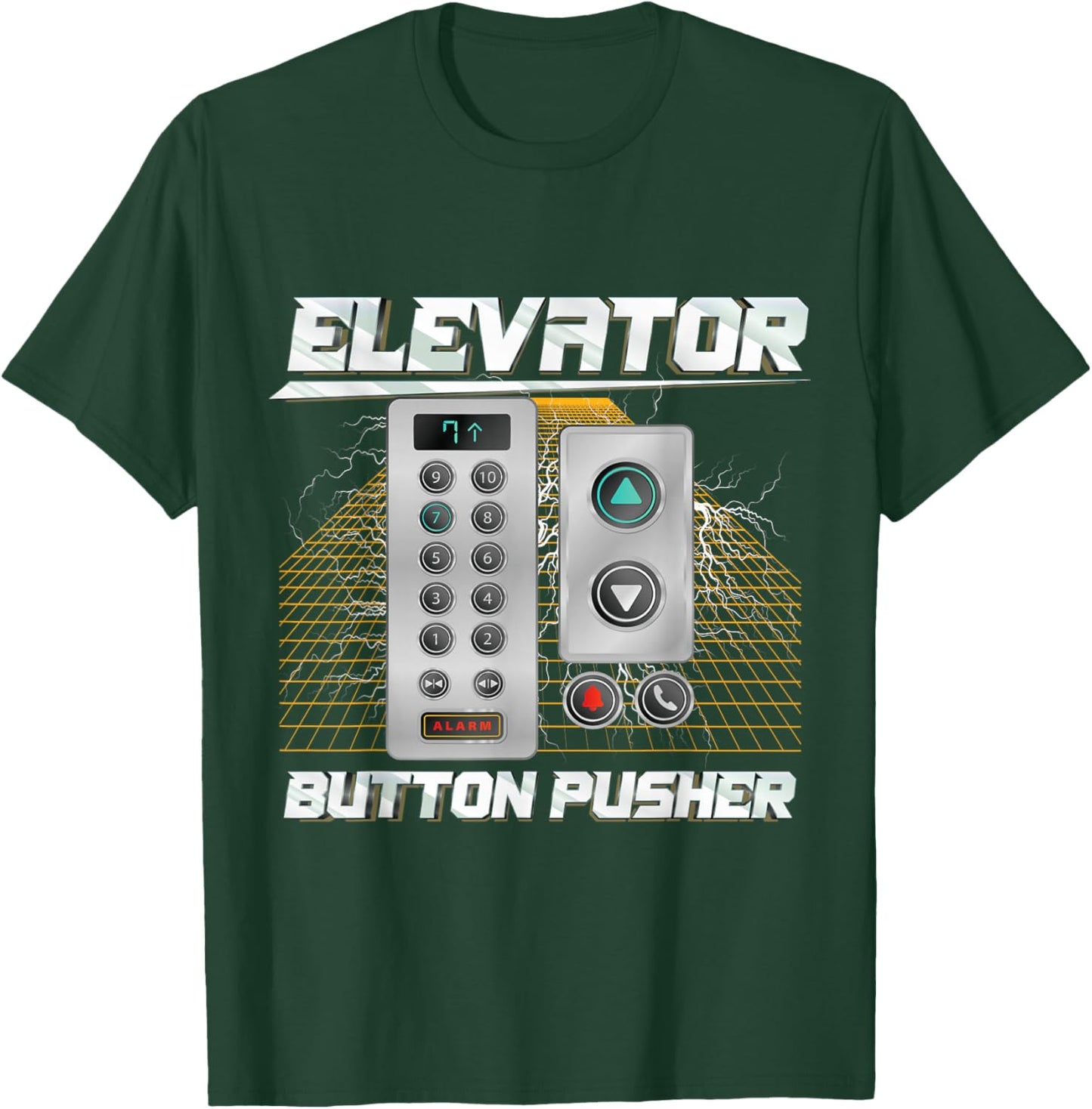 Elevator Button Pusher | Meme | Funny Elevator T-Shirt - T-Shirt | Forest