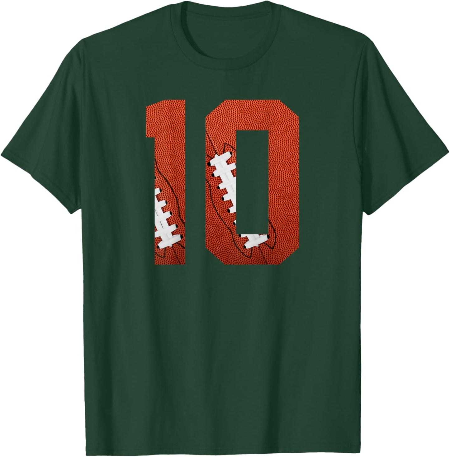 Number 10 BACKSIDE - American Football Jersey Numbered T-Shirt - T-Shirt | Forest