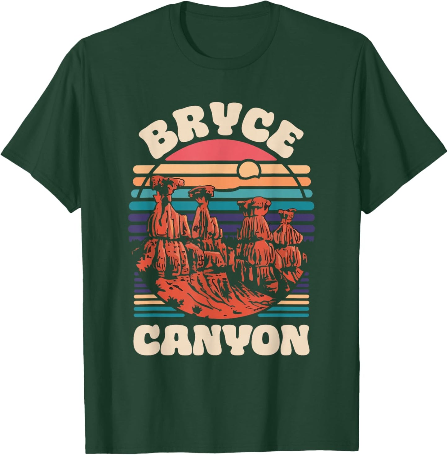 Bryce Canyon National Park Souvenir Outdoors Hiking Retro T-Shirt - T-Shirt | Forest