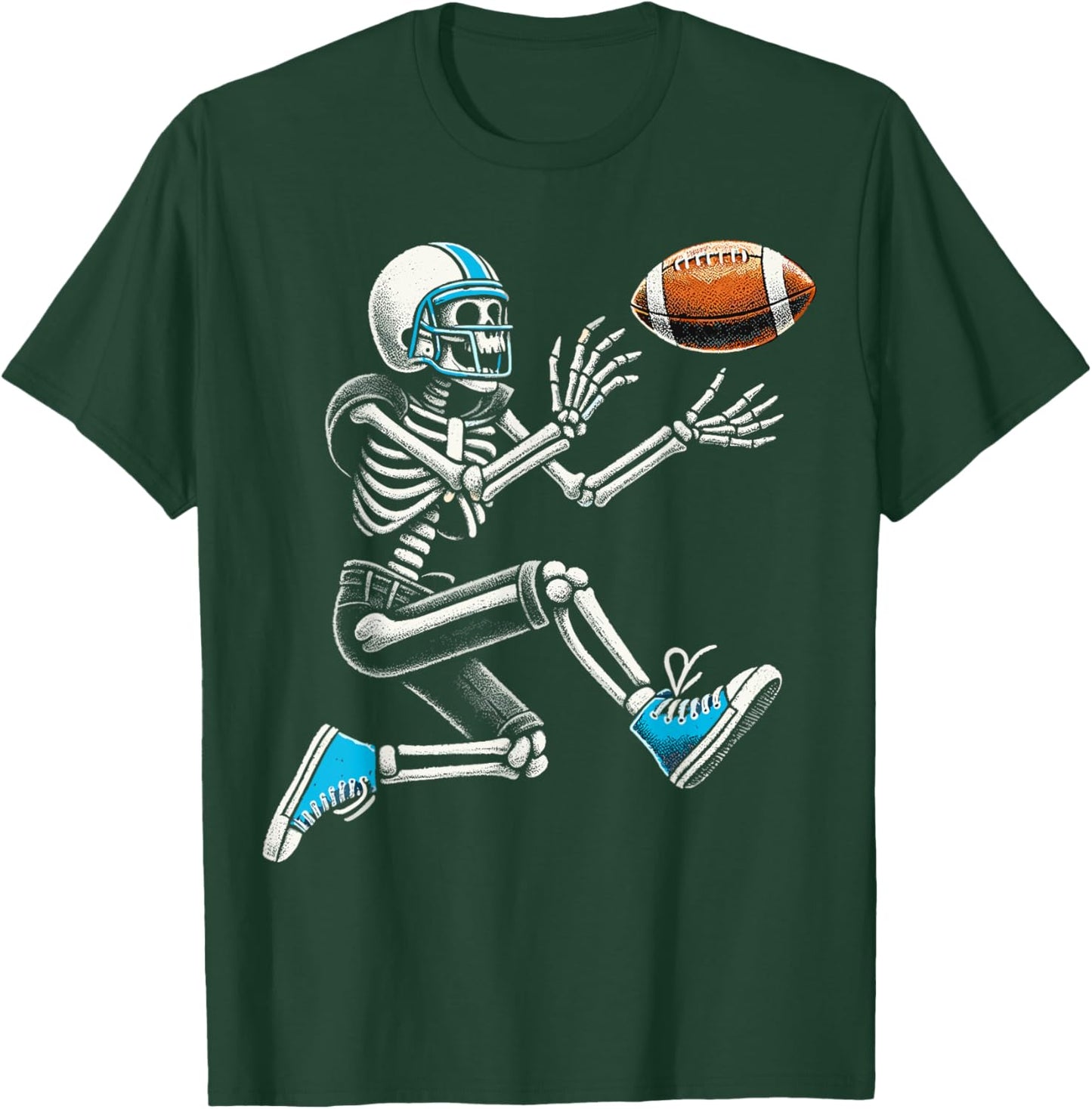 American Football Skeleton Halloween T-Shirt - T-Shirt | Forest
