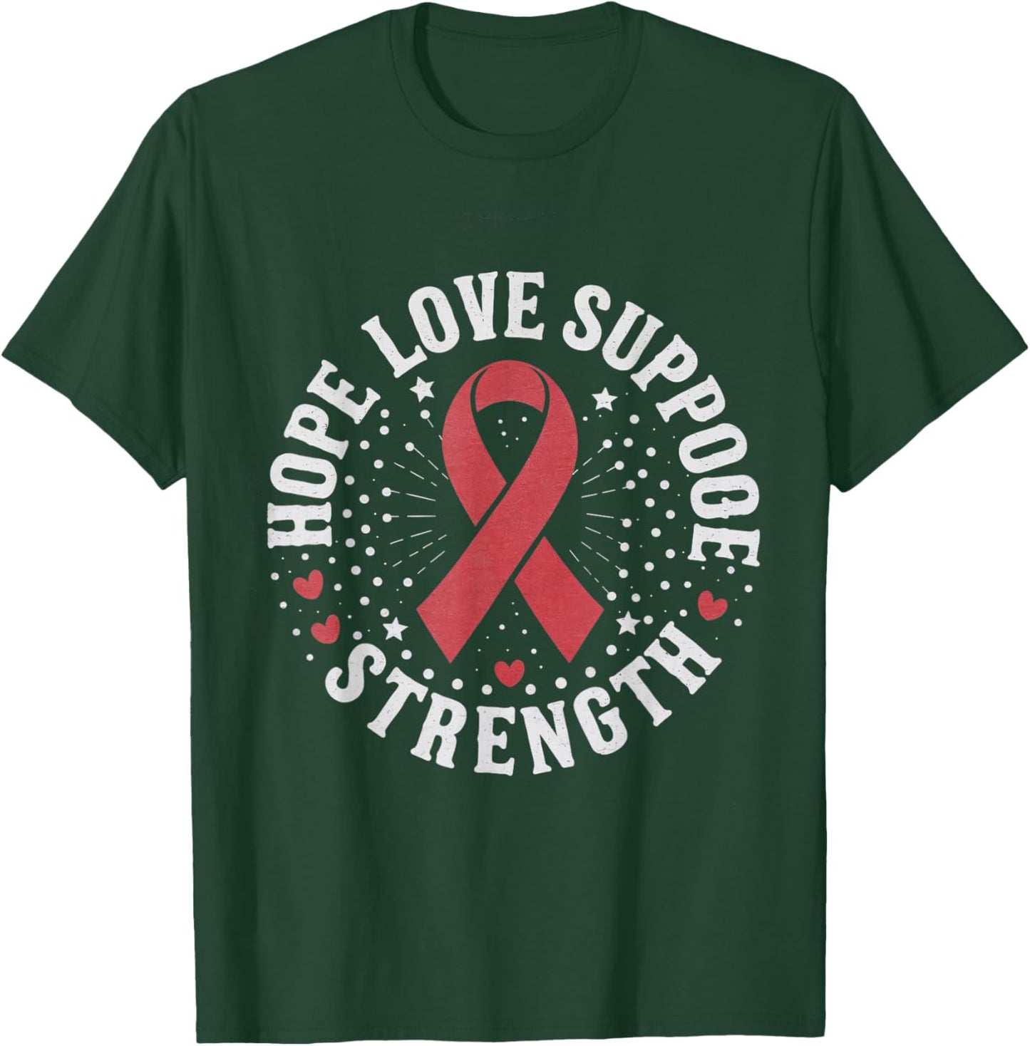 Red Ribbon Week 2024 HOPE LOVE SUPPORT Red Ribbon Week T-Shirt - T-Shirt | Forest