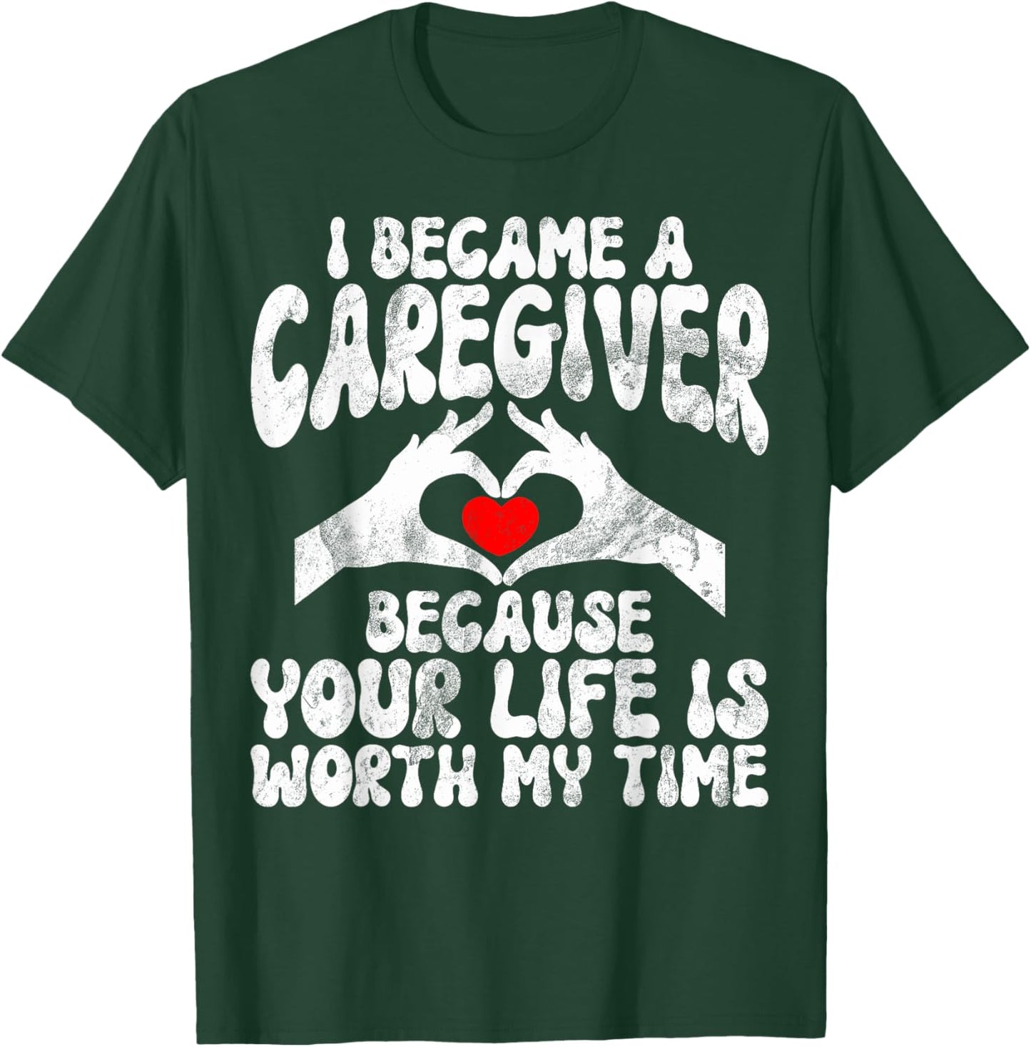 Caregiver Appreciation Women -Adult , Black, Small, Short Sleeve, Modern, , Regular Fit, Solid Colors: 100% Cotton; Heather Grey: 90% Cotton, 10% Polyester T-Shirt - T-Shirt | Forest