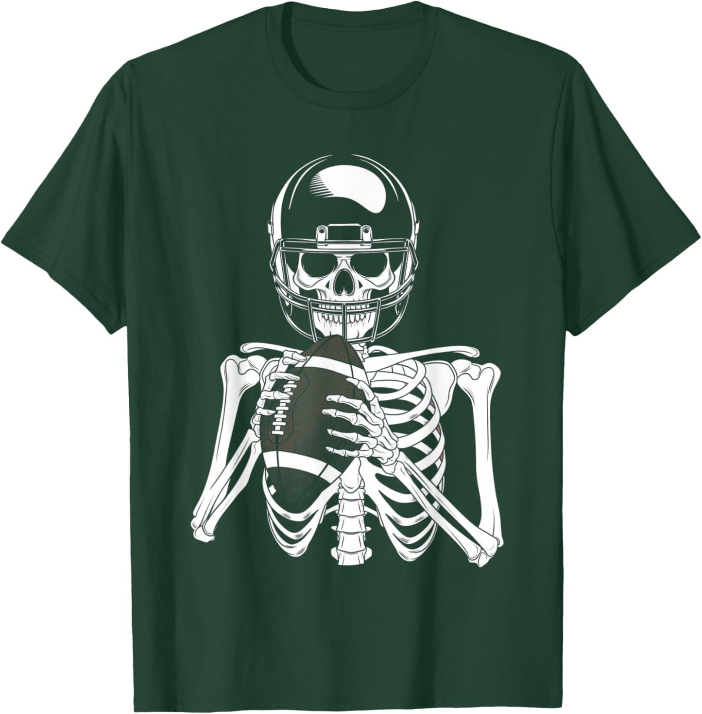 American Football Skeleton Football Player Halloween Spooky T-Shirt - T-Shirt | Forest