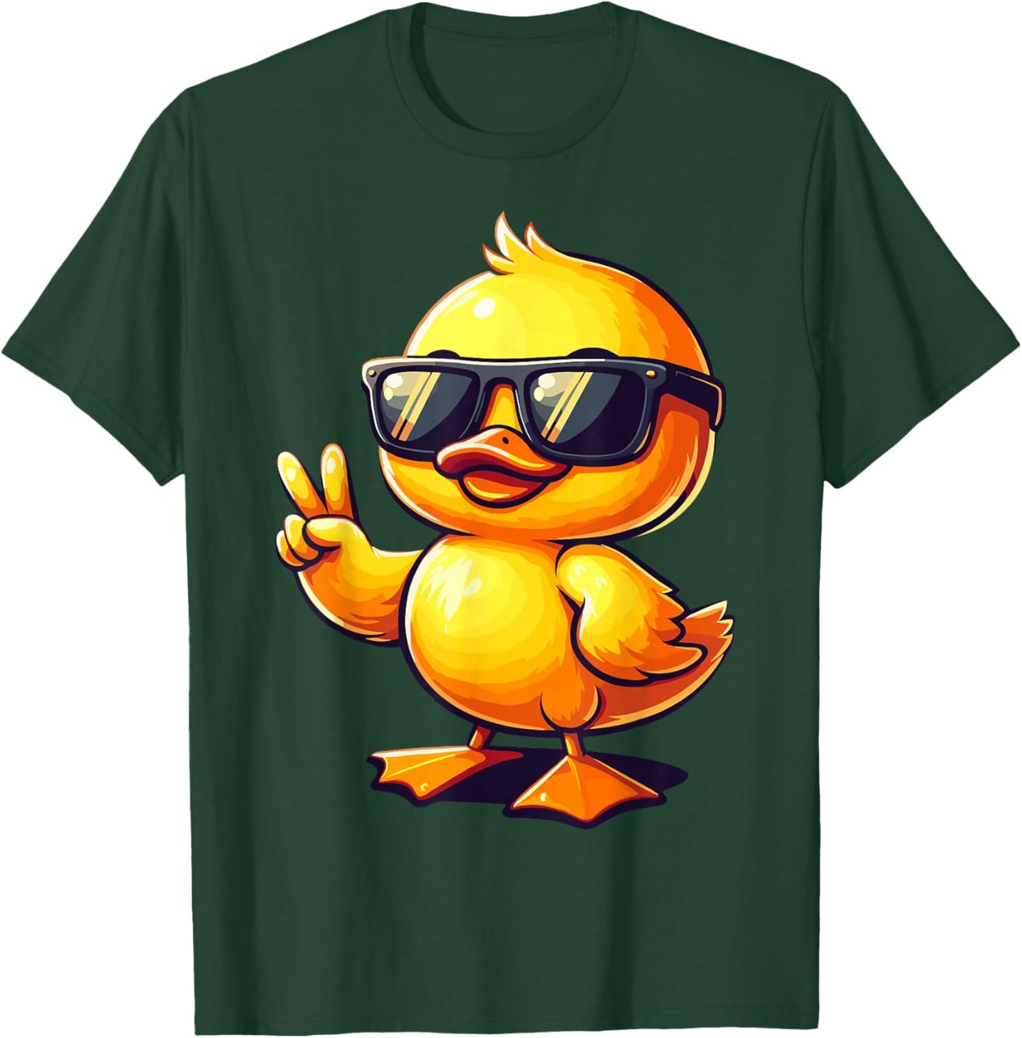 Cool Retro Yellow Rubber Duck in 70s 80s Funny Duck T-Shirt - T-Shirt | Forest