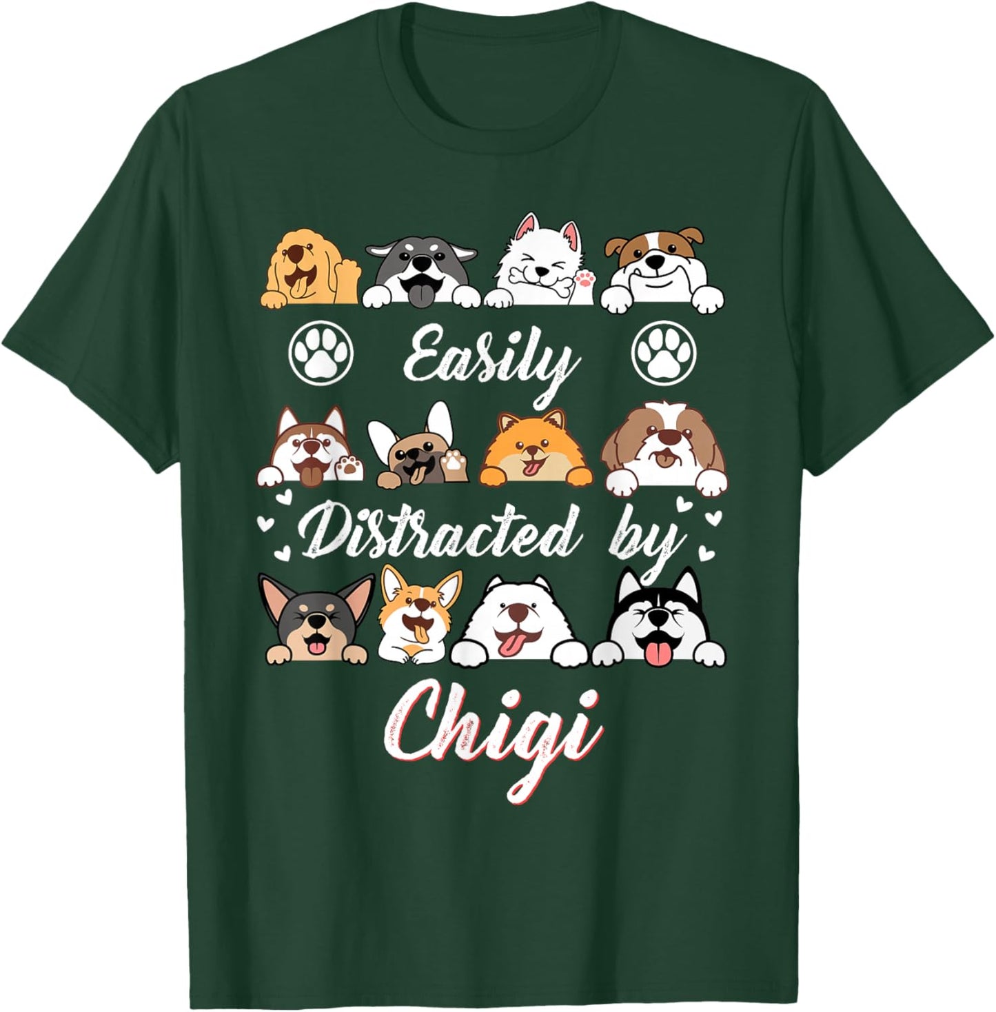 Easily Distracted by Chigi Chihuahua Mix Funny Corgi Mix T-Shirt - T-Shirt | Forest