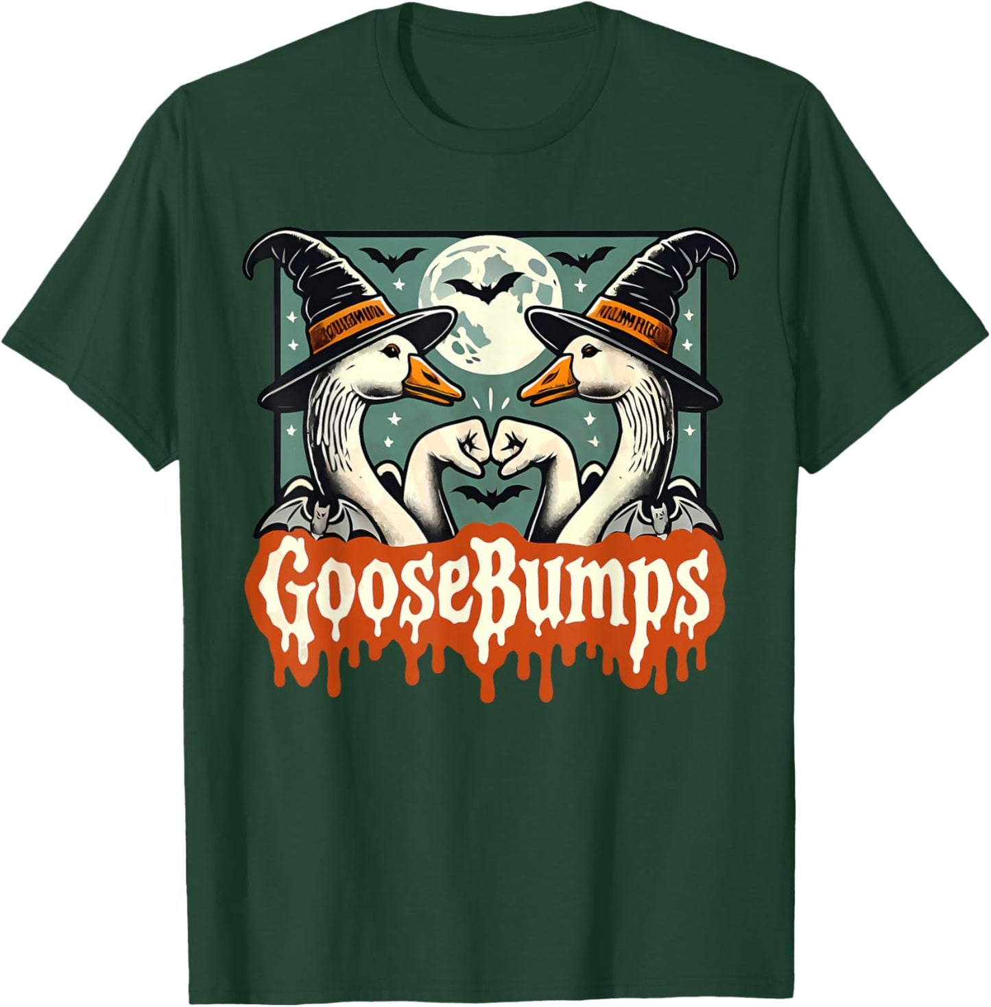 Goose Bumps Goosebumps Funny Geese Fist Bump Pun Halloween T-Shirt - T-Shirt | Forest