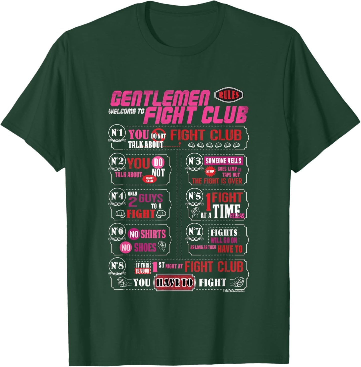 Fight Club Gentlemen Welcome to Fight Club Retro Big Poster T-Shirt - T-Shirt | Forest