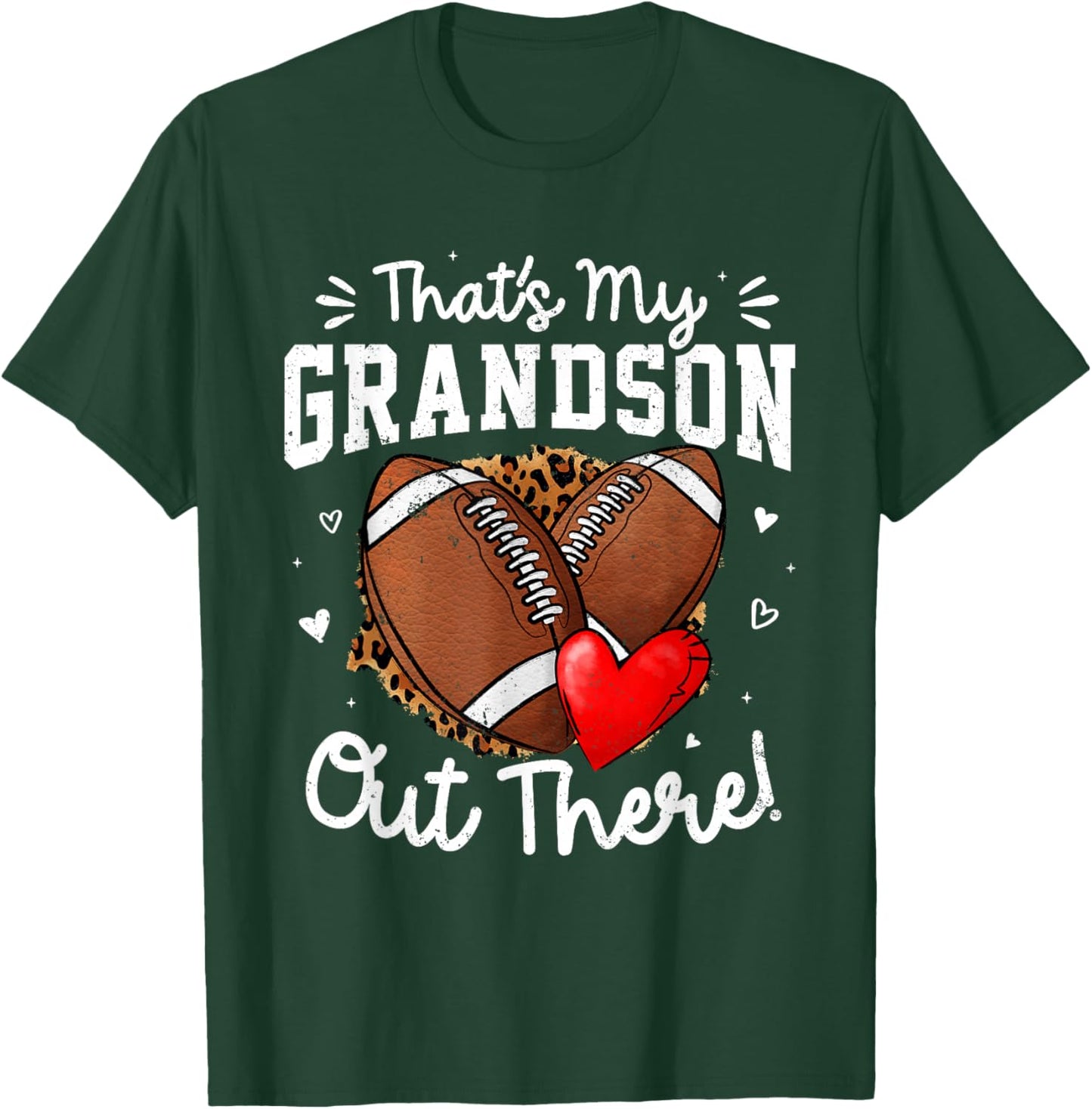 That's My Grandson Out There Funny Football Grandma T-Shirt - T-Shirt | Forest