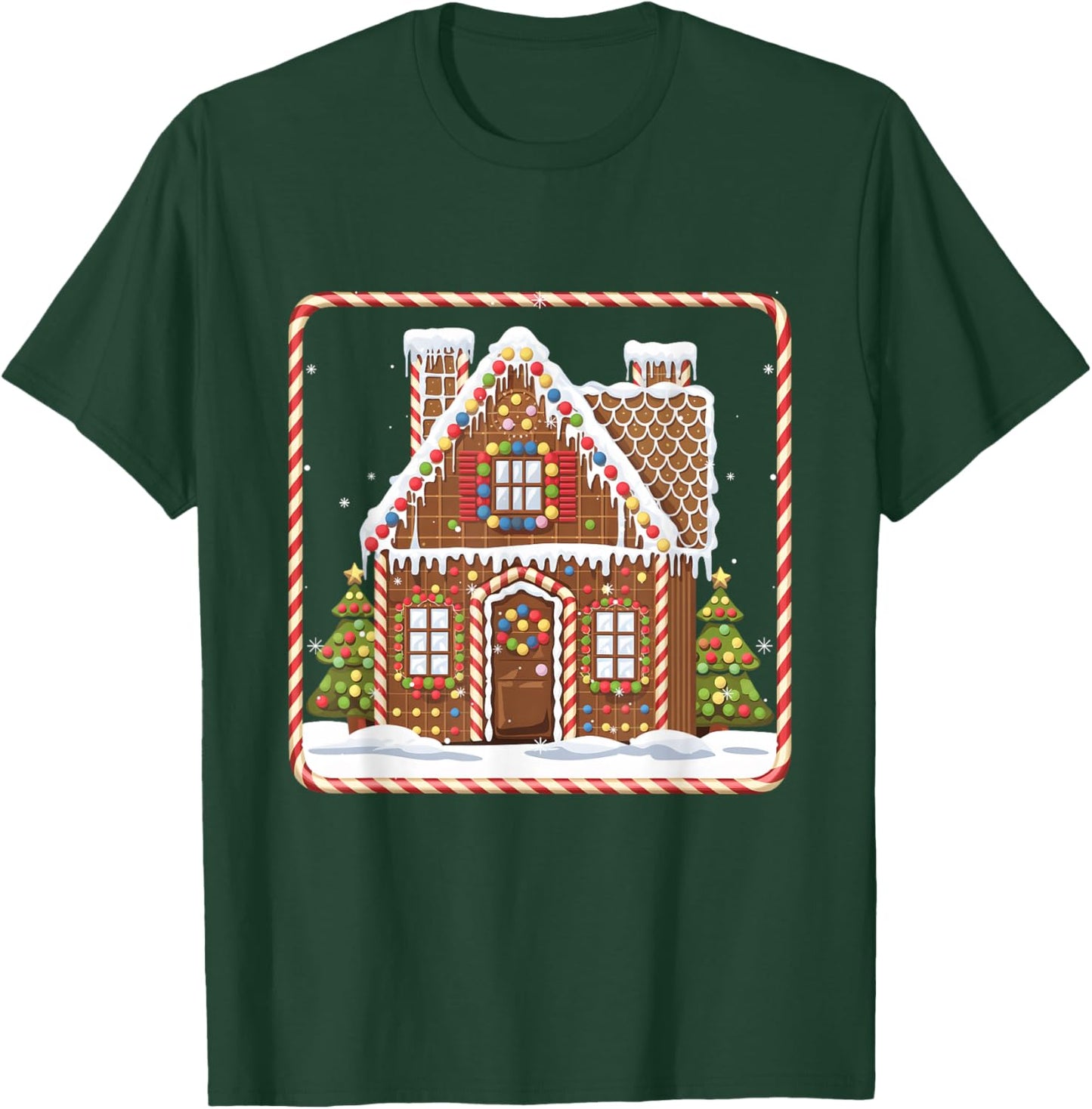 Gingerbread Cookies Christmas Baking Gingerbread House T-Shirt - T-Shirt | Forest