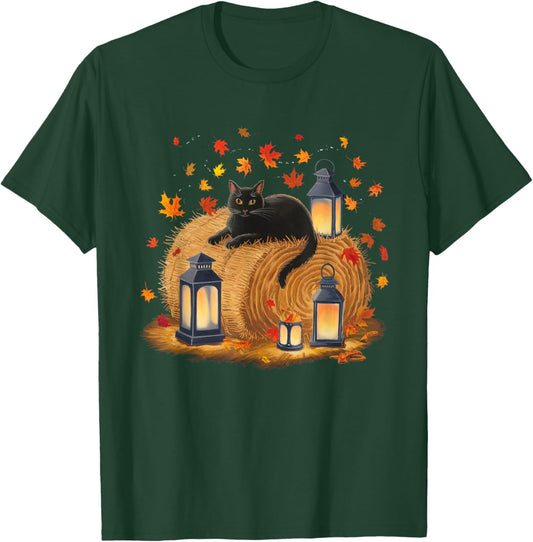 It's Fall YAll Cat Leaf Fall Tree Hello Autumn Halloween T-Shirt - T-Shirt | Forest