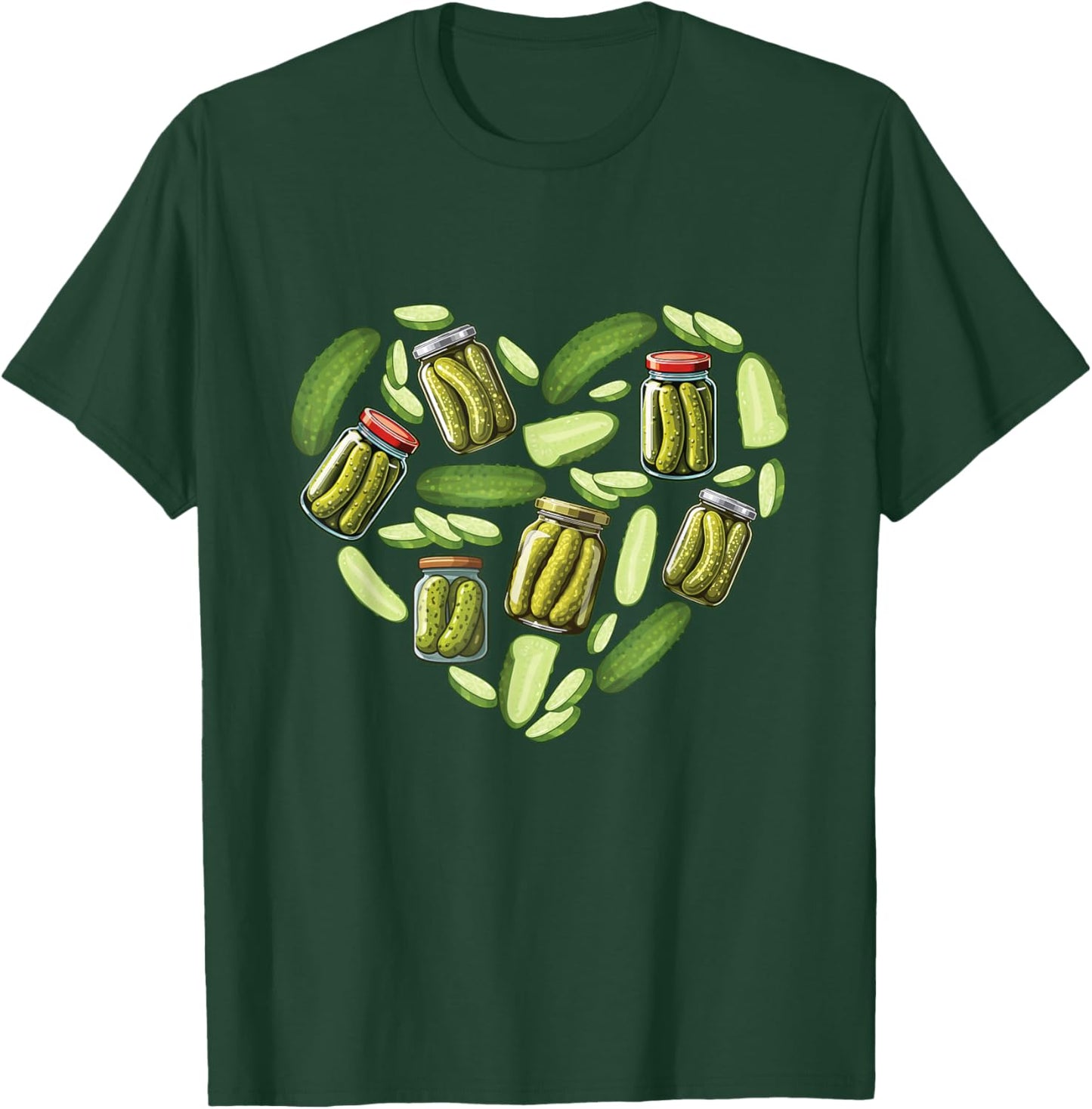 Pickle Heart - Dill Pickle Lover Pickling Cucumber T-Shirt - T-Shirt | Forest