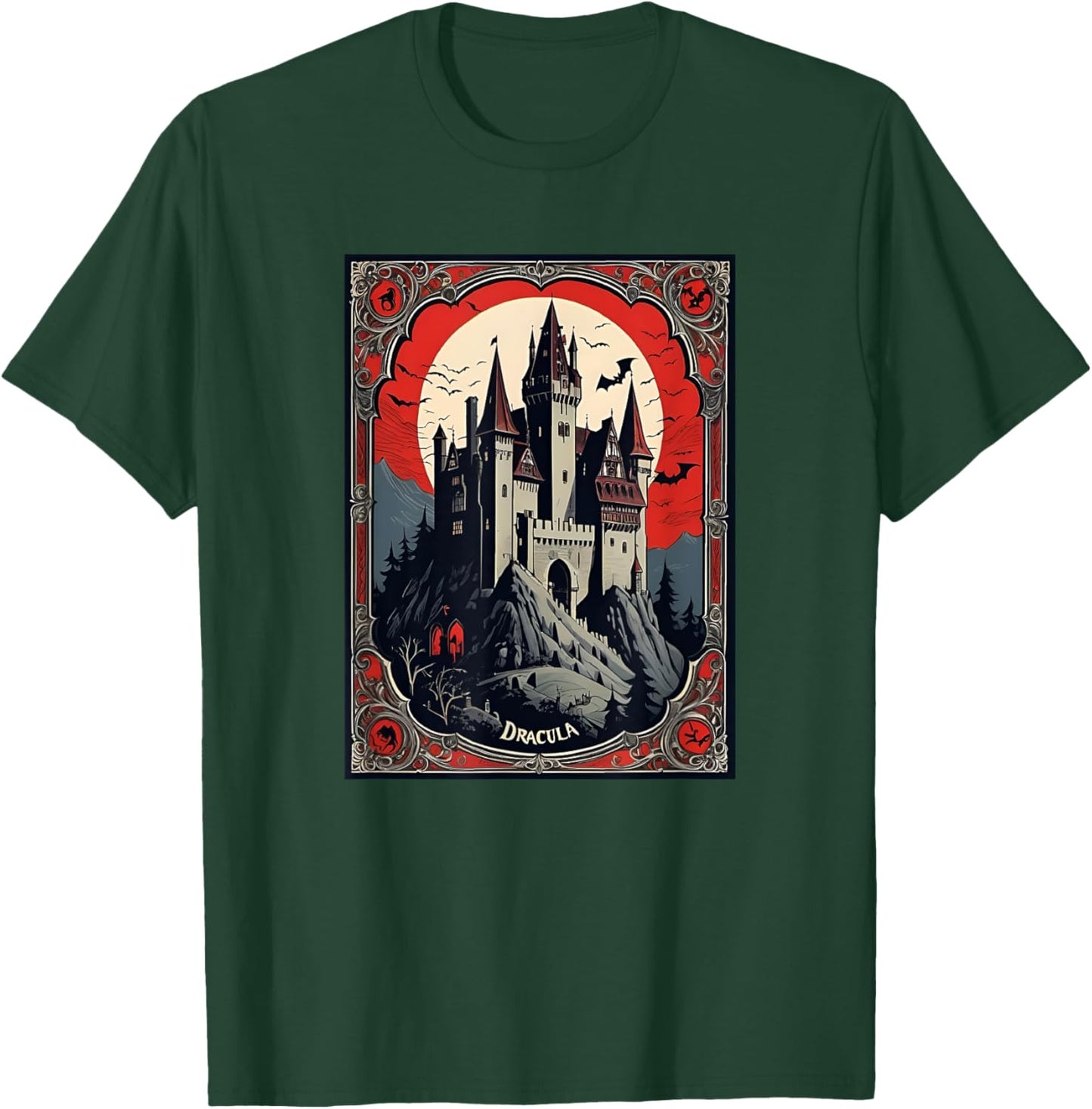 Dracula's Castle Book Cover Illustration T-Shirt - T-Shirt | Forest