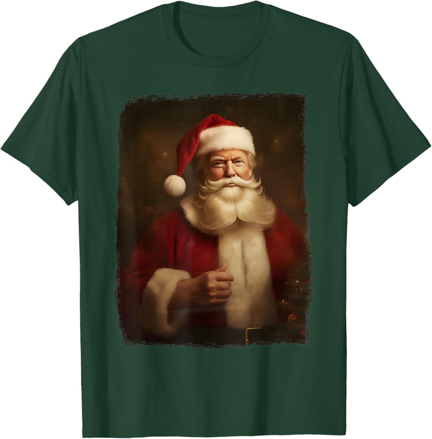 Christmas Funny Trump Santa Claus Retro Vintage Xmas Pajamas T-Shirt - T-Shirt | Forest