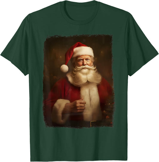 Christmas Funny Trump Santa Claus Retro Vintage Xmas Pajamas T-Shirt - T-Shirt | Forest