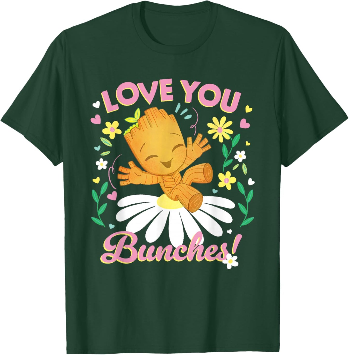 Marvel Valentine's Day Spring Flower Groot Love You Bunches T-Shirt - T-Shirt | Forest