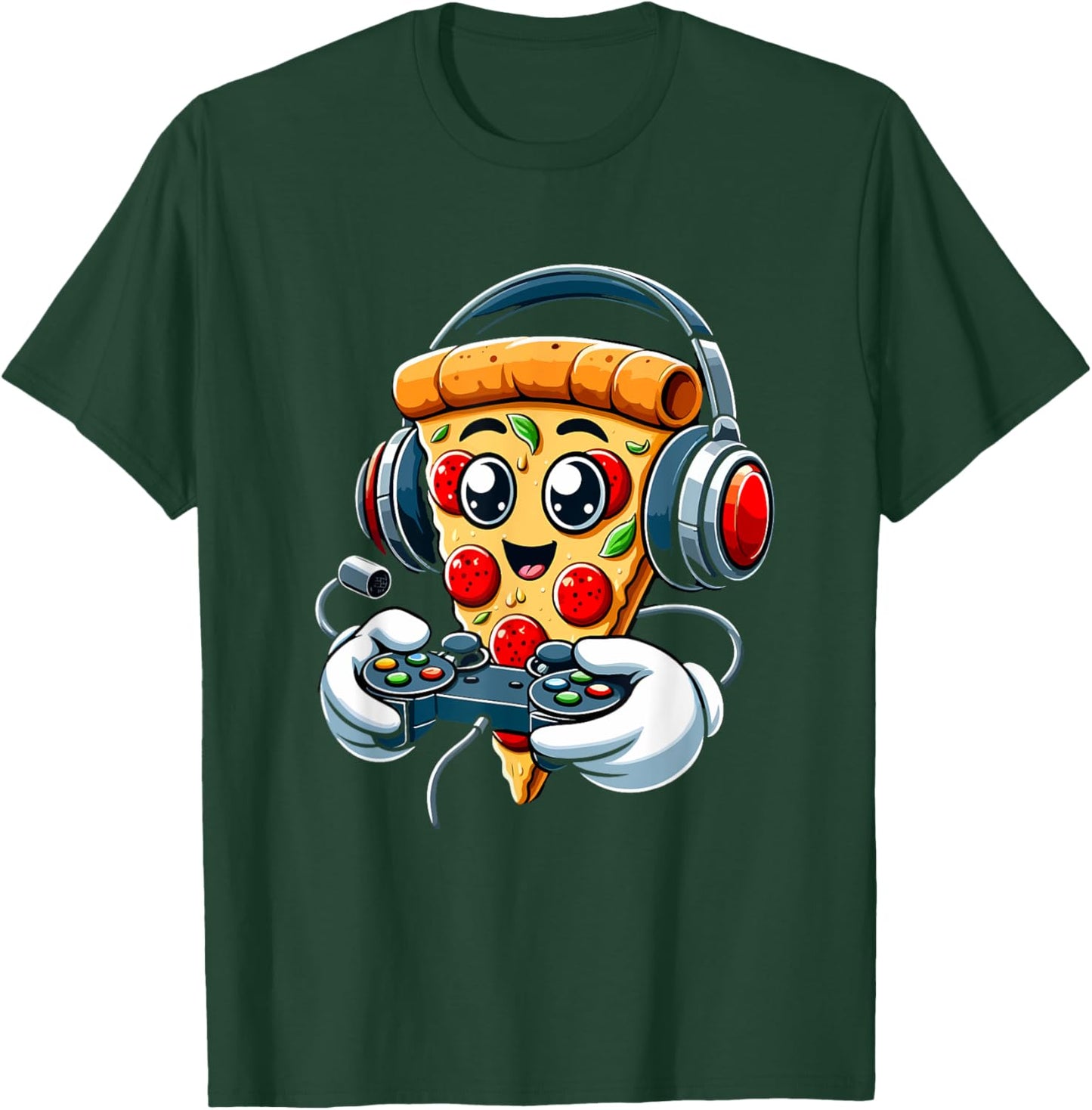 Gamer Pizza Video Gaming Boy Enthusiast Gamer Teen T-Shirt - T-Shirt | Forest