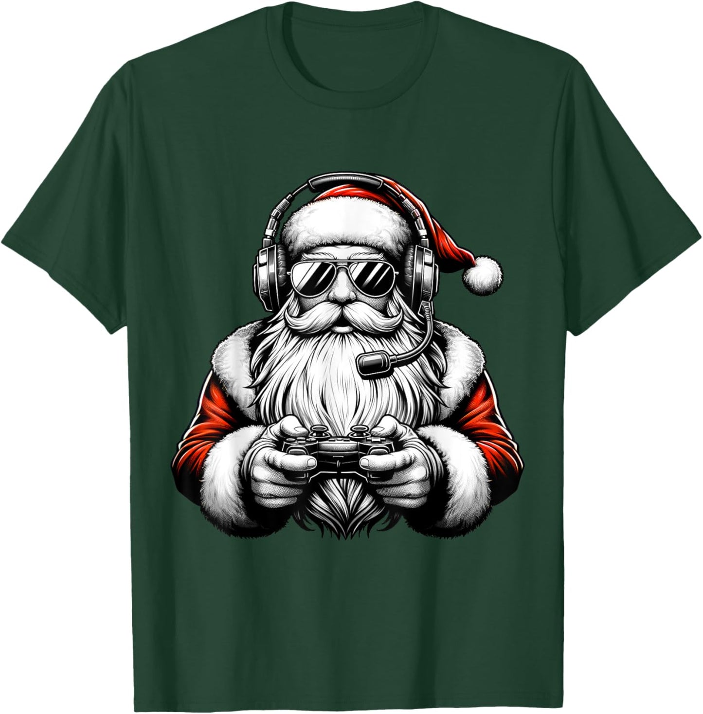 Christmas Gamer Boys Video Game Santa Xmas T-Shirt - T-Shirt | Forest