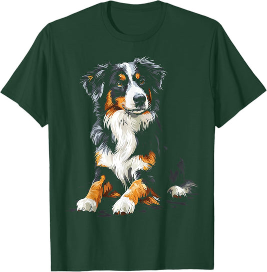 Australian Shepherd Dog Pet Artwork Australian Shepherd Men Women Kids T-Shirt - T-Shirt | Forest