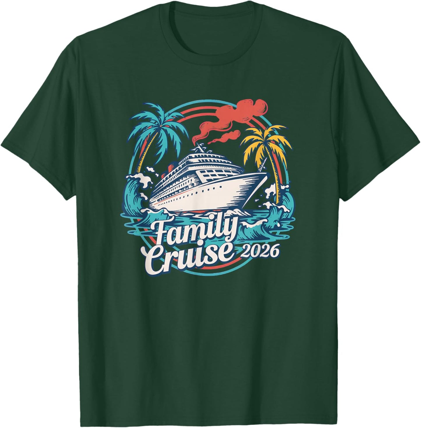 Family Cruise 2026 Summer Beach Vacation Family Matching T-Shirt - T-Shirt | Forest