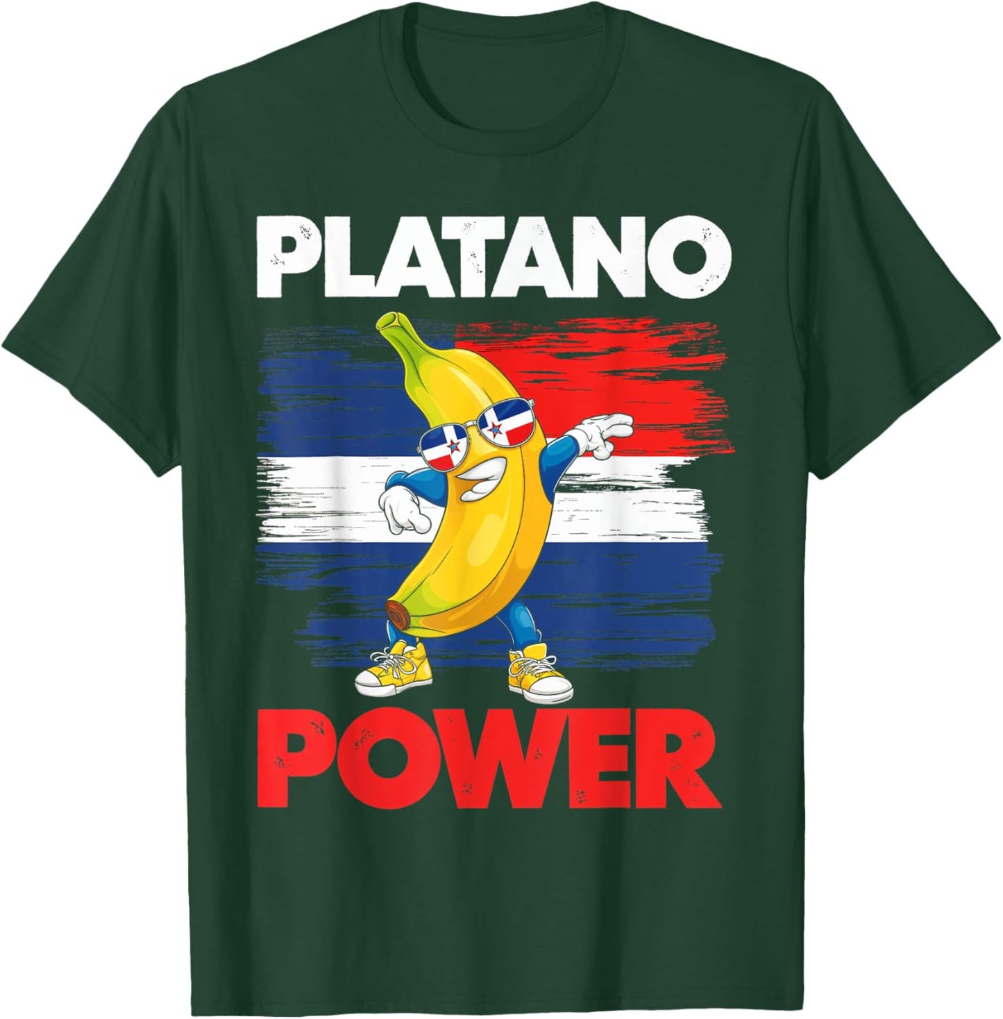 Platano Power Banana Caribbean Dominican Republic T-Shirt - T-Shirt | Forest
