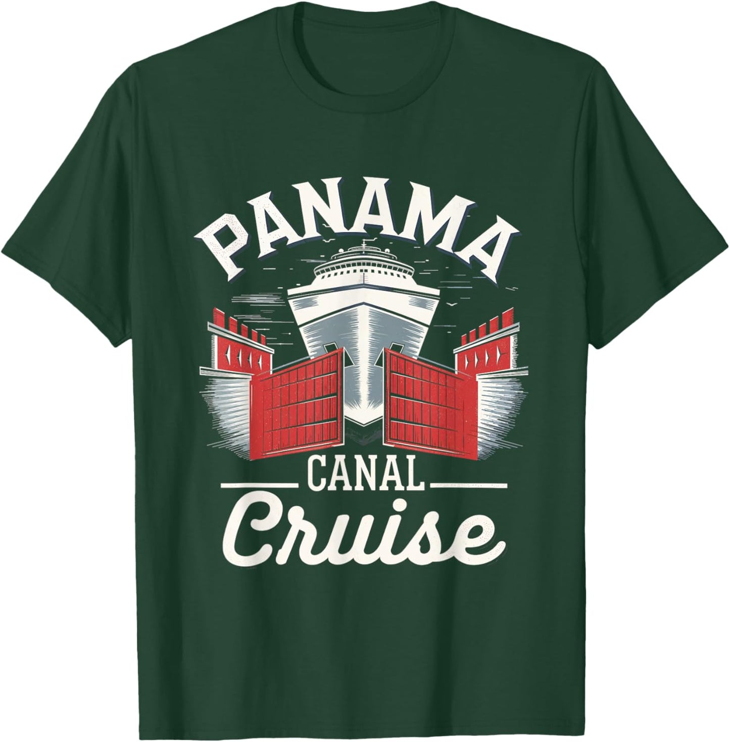 Panama Canal Adventure Cruise Travel Ocean Boat T-Shirt - T-Shirt | Forest