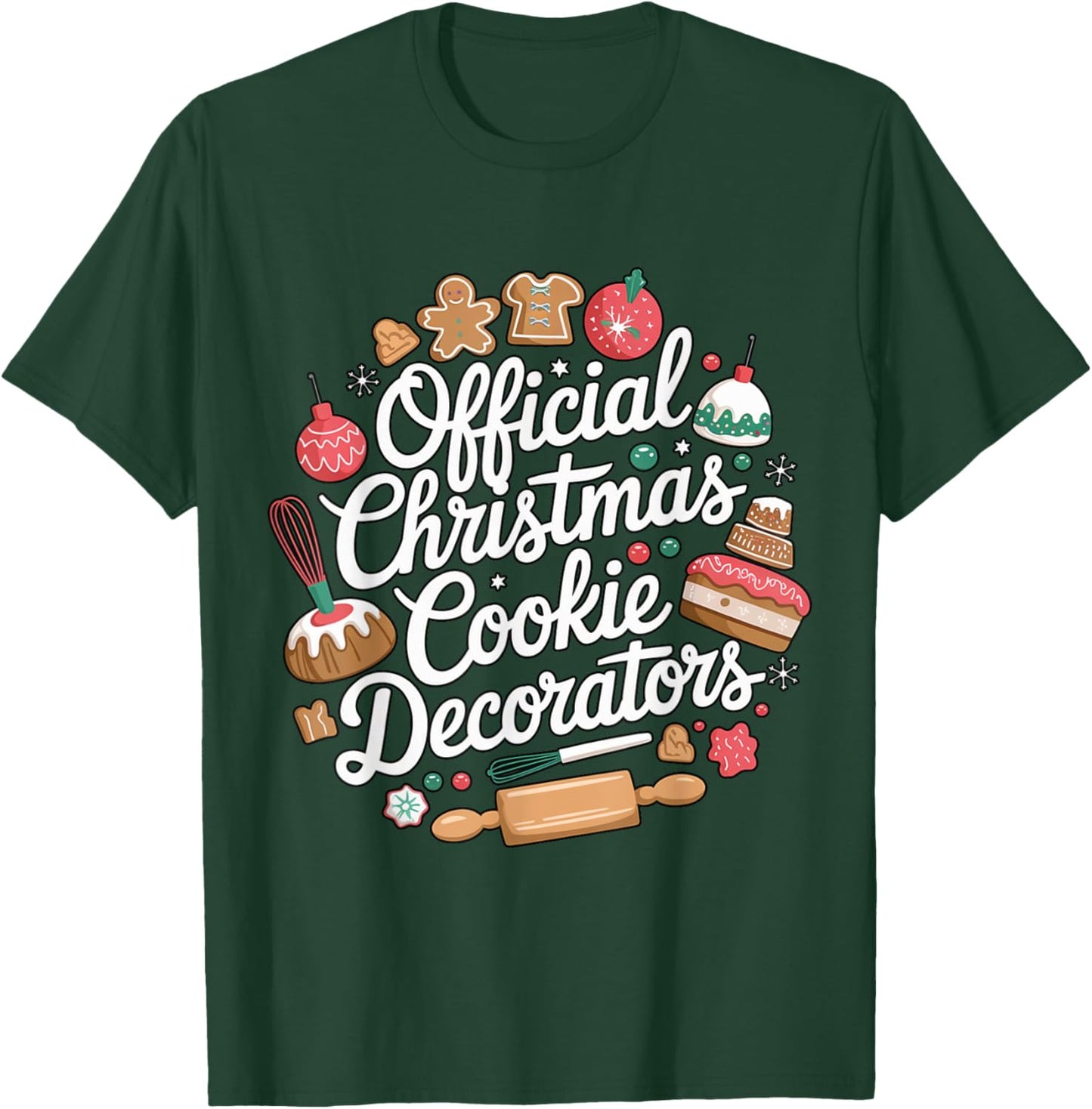 Funny Christmas Cookie Decorating Family Merry Xmas Party T-Shirt - T-Shirt | Forest