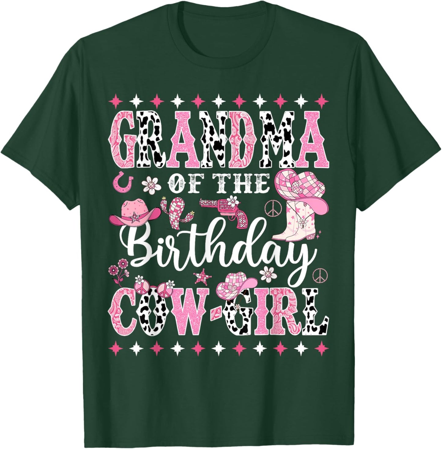 Grandma Of The Birthday CowGirl Rodeo CowGirl Birthday T-Shirt - T-Shirt | Forest
