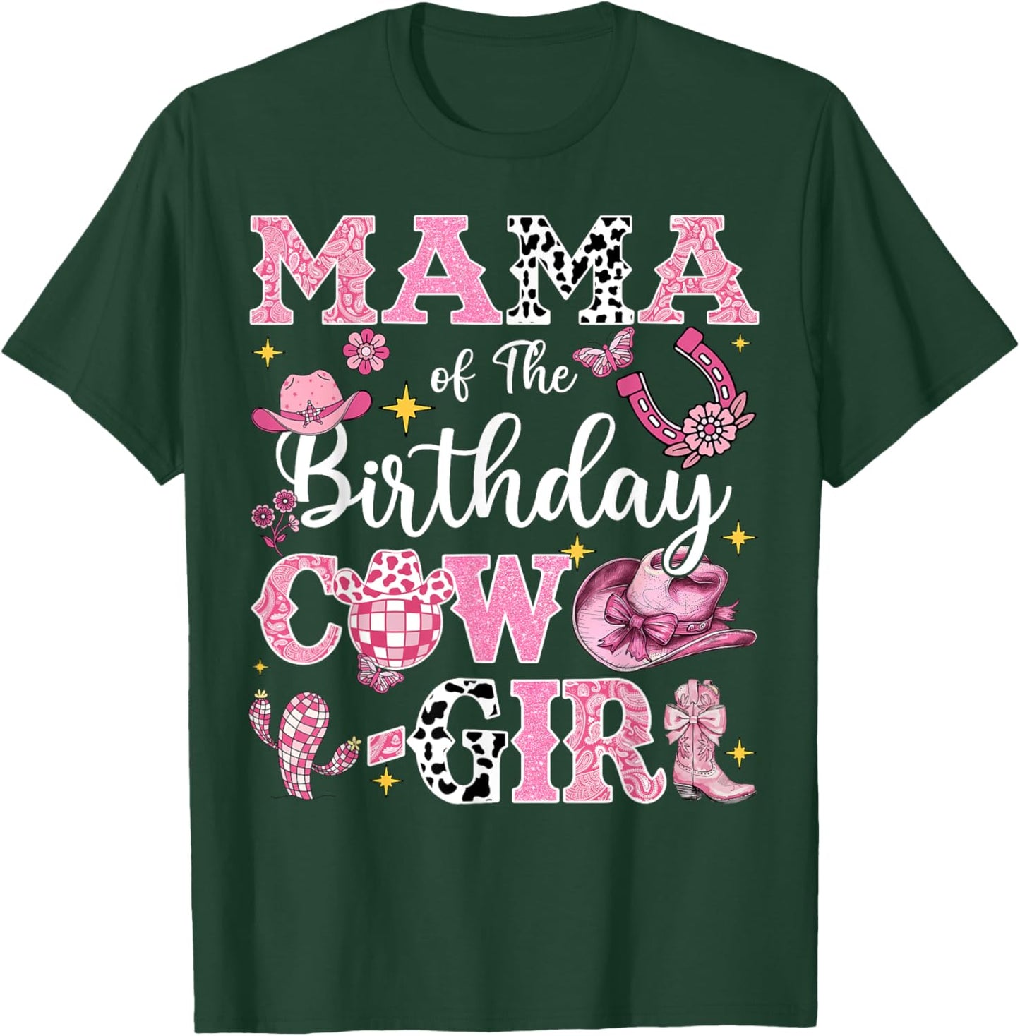Mama Of The Birthday Cow-Girl Rodeo Mama Bday Party T-Shirt - T-Shirt | Forest