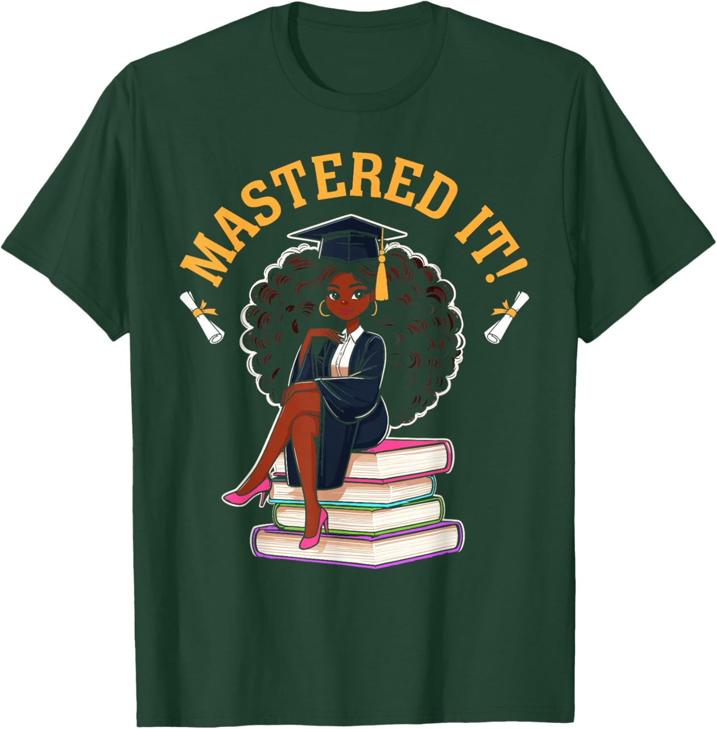Mastered it black girl master degree graduation T-Shirt - T-Shirt | Forest