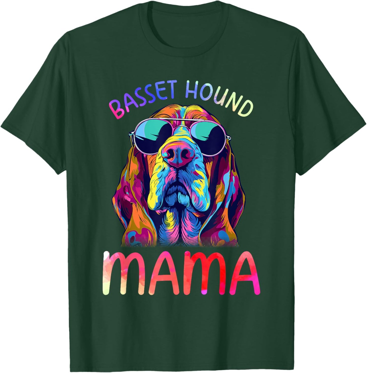 Basset Hound Mom Mama Pop Art Basset Hound Lovers T-Shirt - T-Shirt | Forest