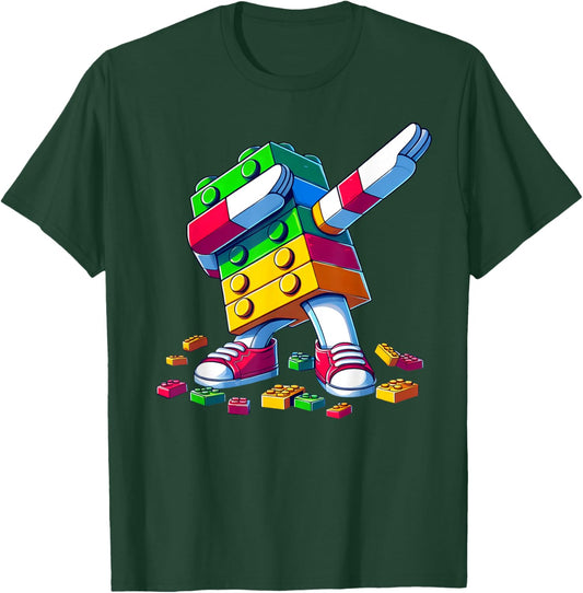 Dabbing Building Blocks Brick Toy Dab Dance Kids Boys & Men T-Shirt - T-Shirt | Forest