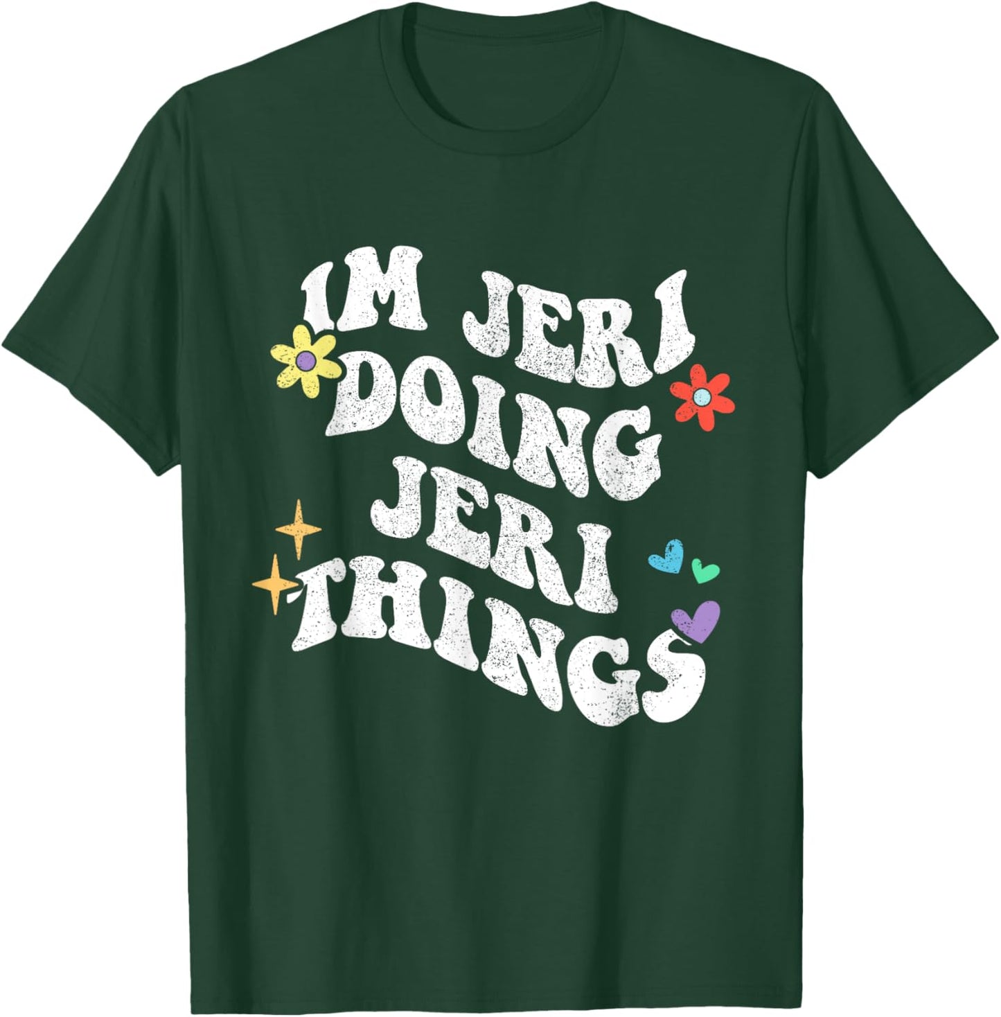 Retro Groovy Im Jeri Doing Jeri Things Funny Mother's Day T-Shirt - T-Shirt | Forest
