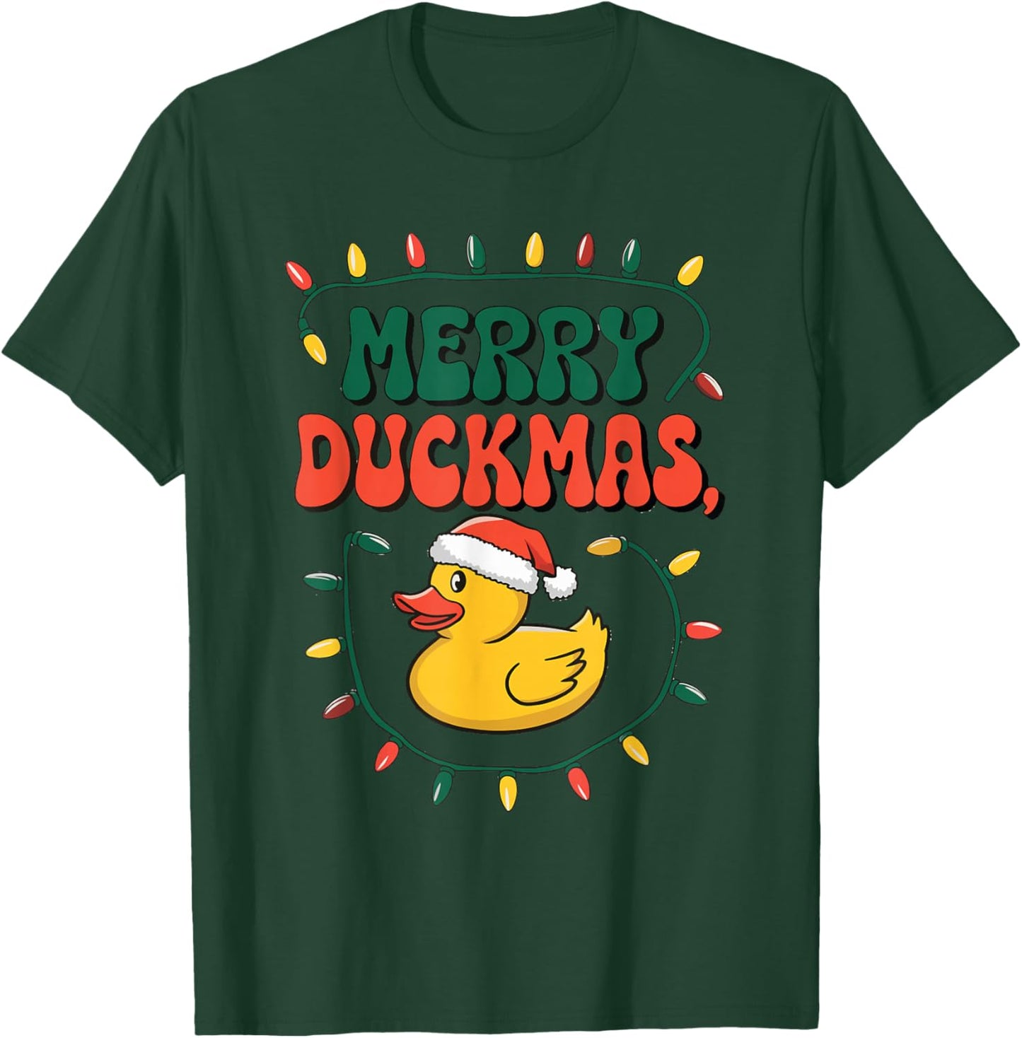 Merry Duckmas Christmas Rubber Duck T-Shirt - T-Shirt | Forest