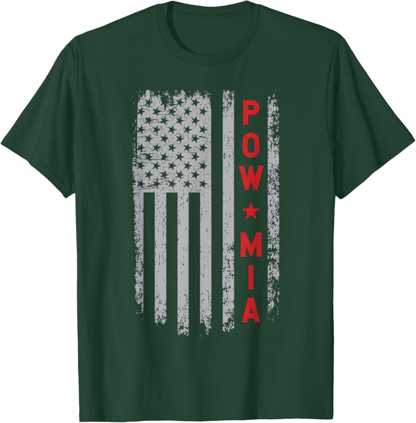 Pow Mia USA Flag You are not forgotten - Veterans Day T-Shirt - T-Shirt | Forest