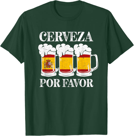 Cerveza Por Favor Funny Spain Party Spanish Beer Festival T-Shirt - T-Shirt | Forest