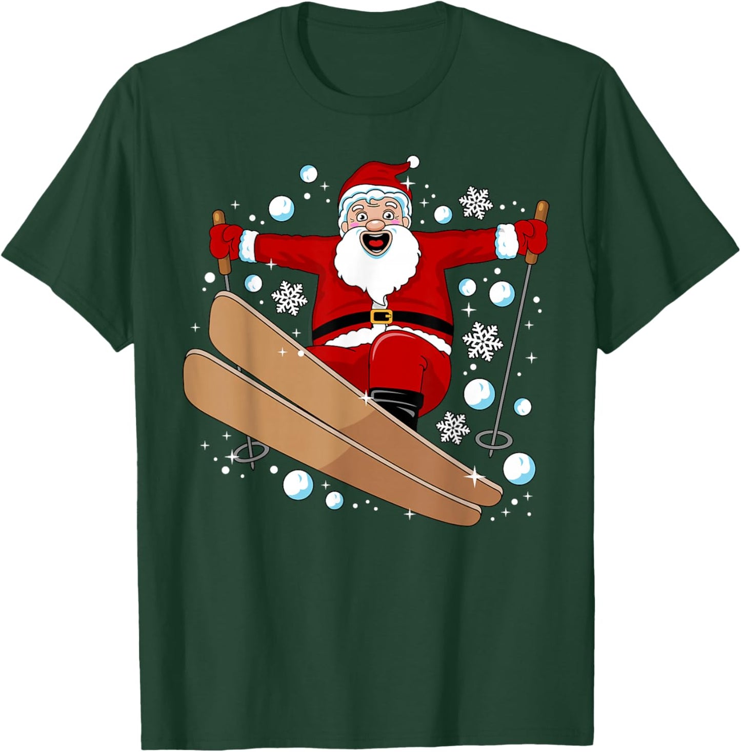 Funny Skiing Design Women Downhill Ski Lover Skier T-Shirt - T-Shirt | Forest