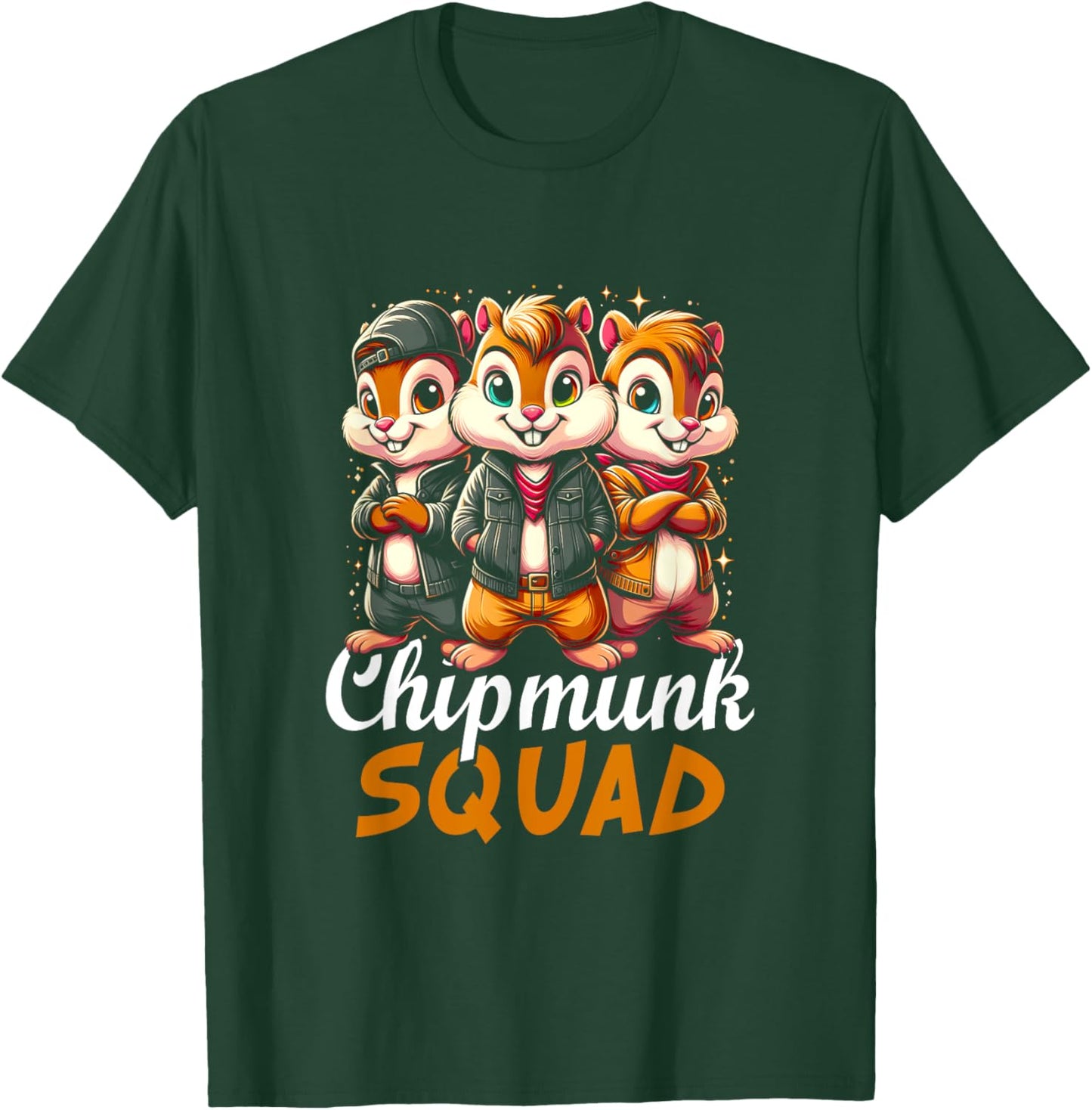 Chipmunk Squad For Chipmunk Lover Cartoon Style Character T-Shirt - T-Shirt | Forest