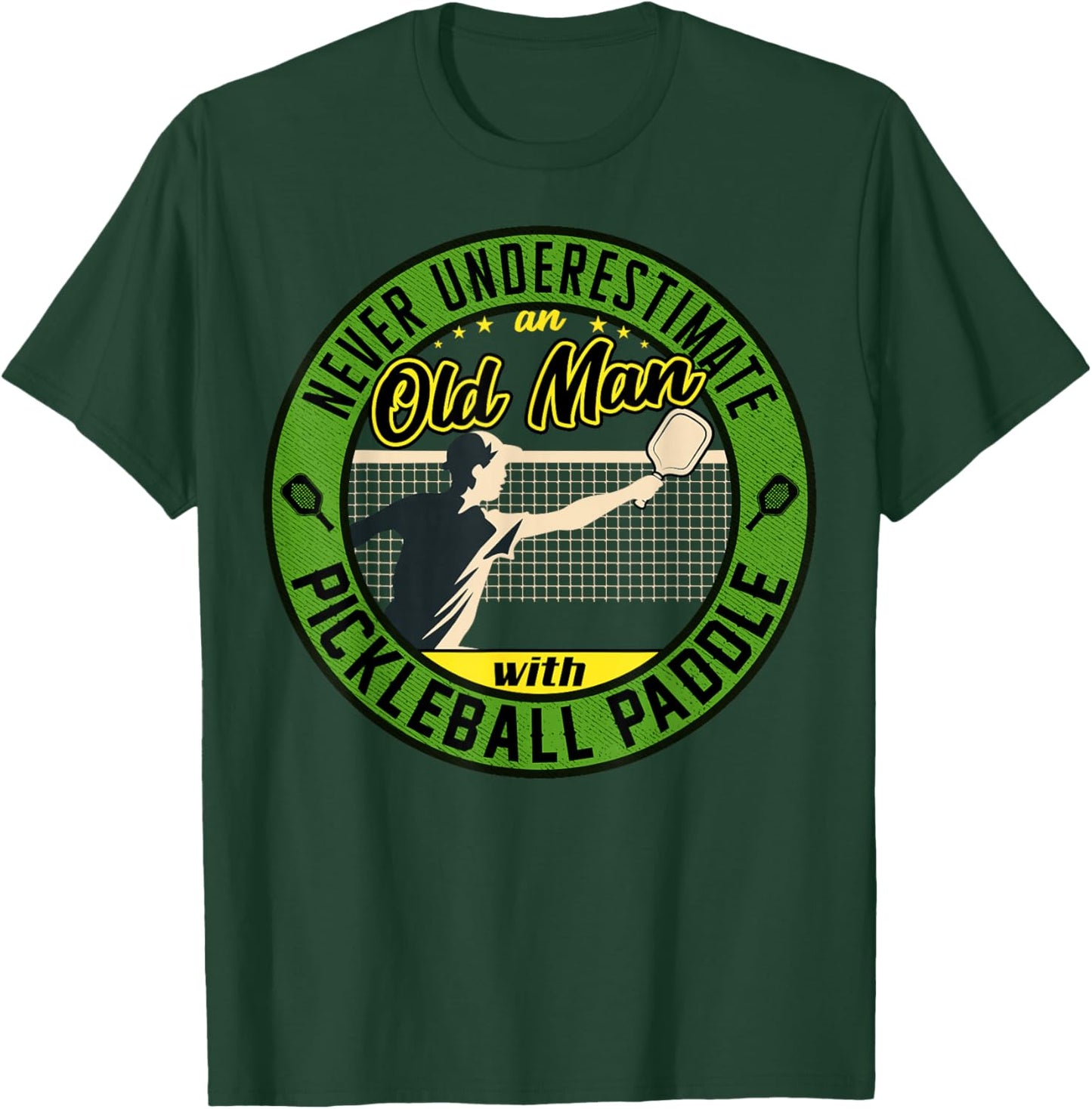 Funny pickleball sayings design Retro Paddle Court T-Shirt - T-Shirt | Forest