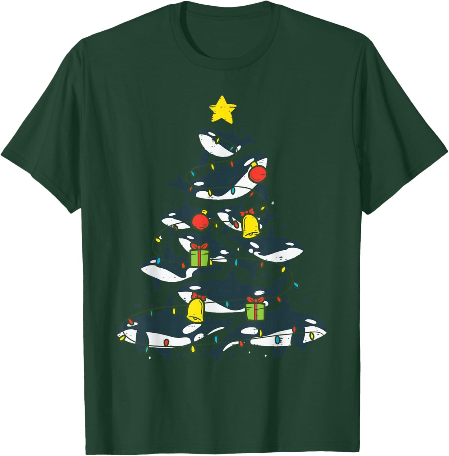 Killer Whales Christmas Tree Xmas Orca Women Men Boys Kids T-Shirt - T-Shirt | Forest