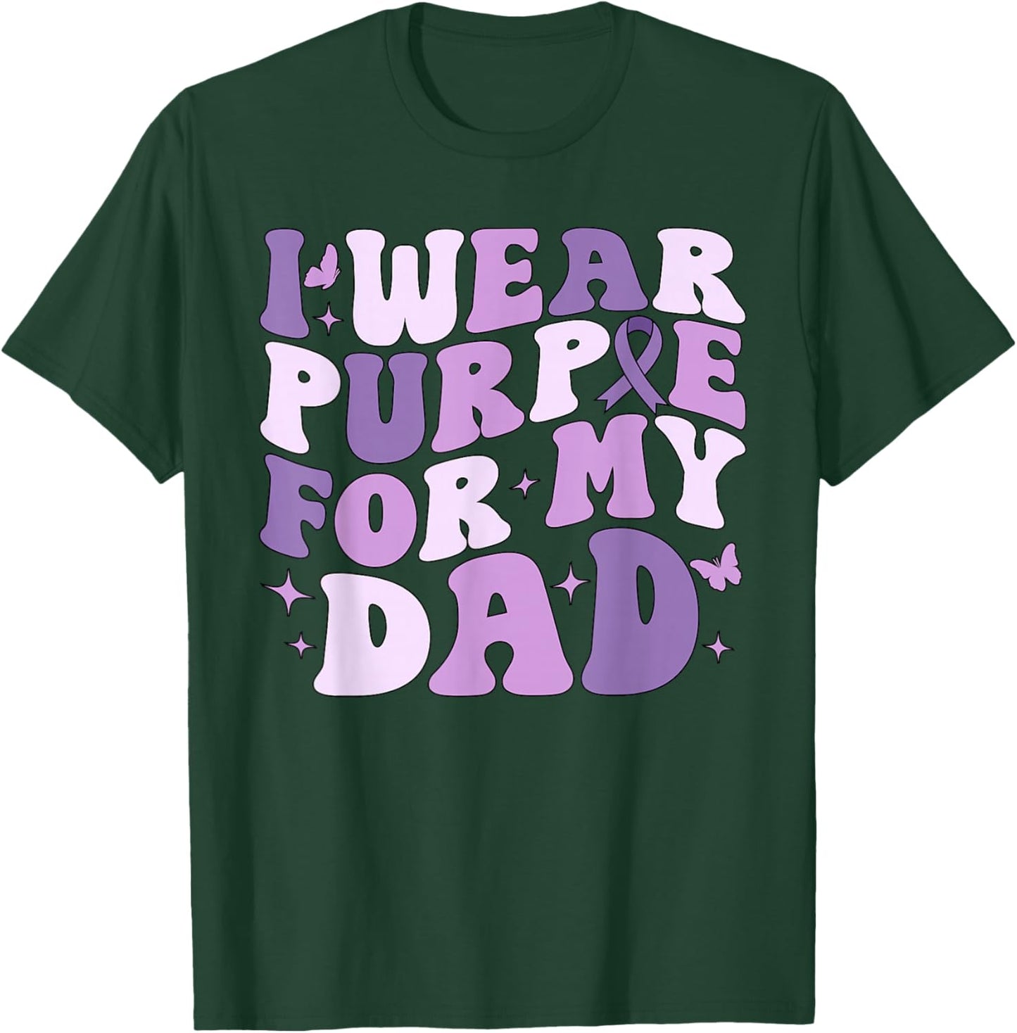 I Wear Purple For My Dad Pancreatic Cancer Awareness Kids T-Shirt - T-Shirt | Forest