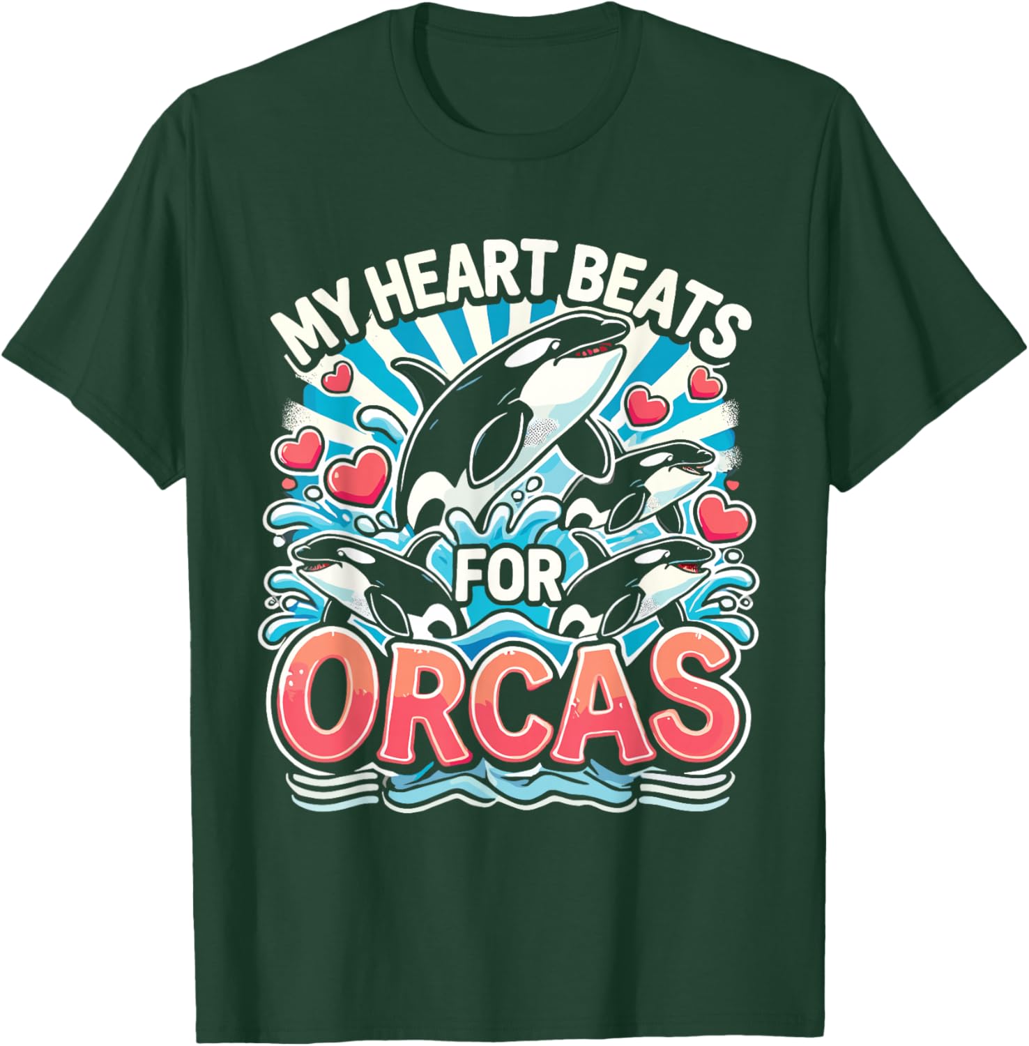 Kids Orca My Heart Beats For Orcas Toddler Orca Kids T-Shirt - T-Shirt | Forest