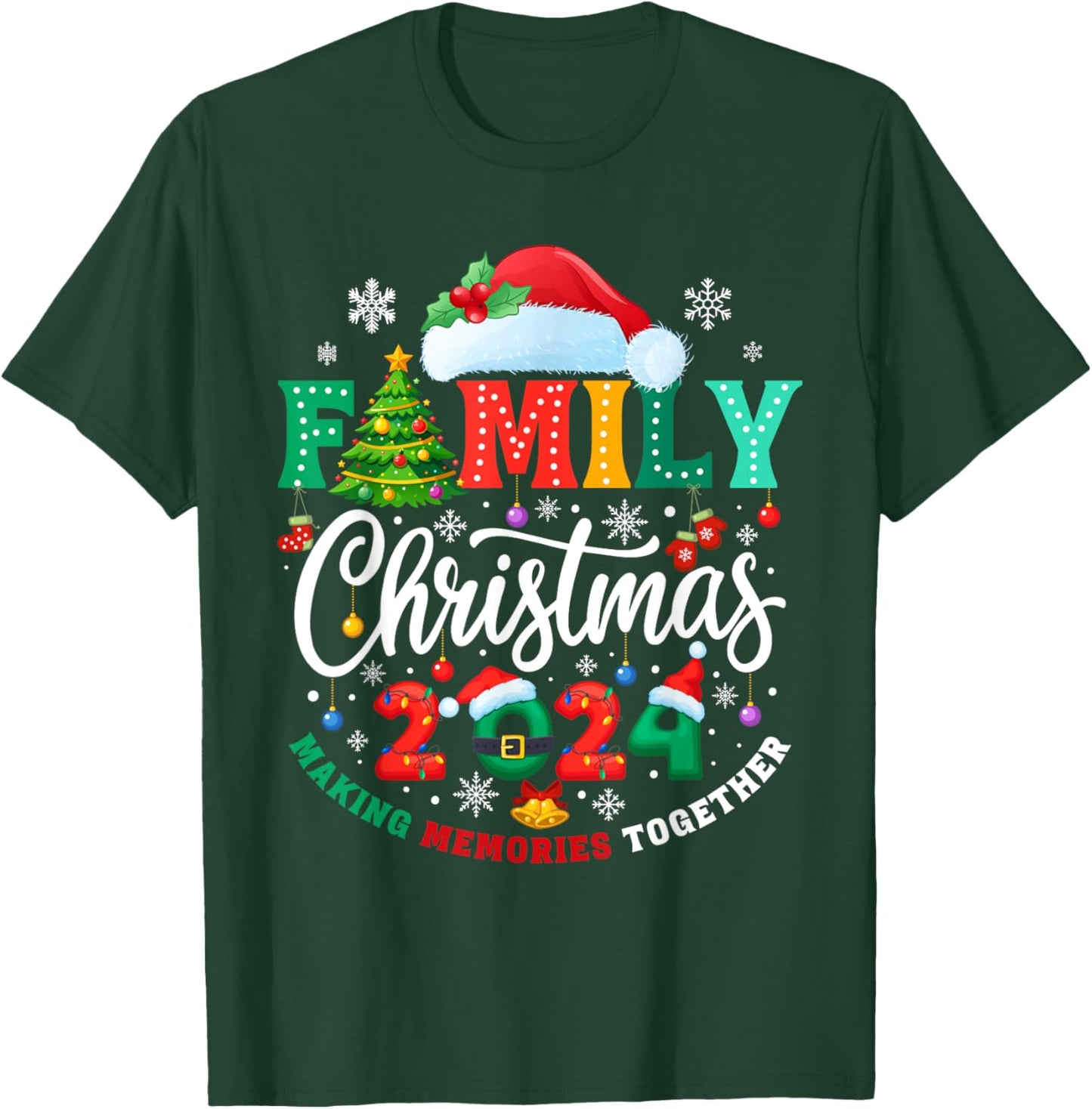 Family Christmas 2024 Matching Outfit Xmas Squad Santa Group T-Shirt - T-Shirt | Forest
