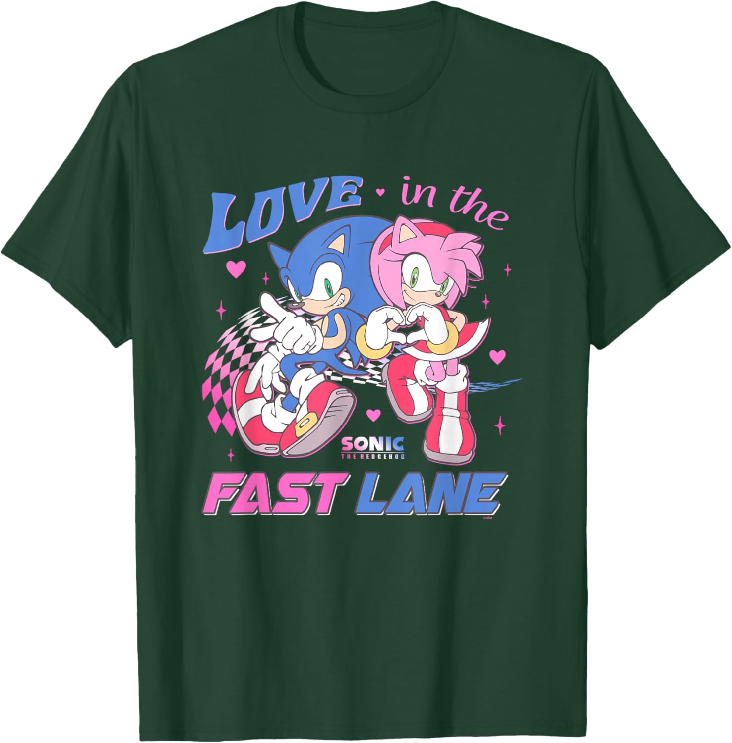 Sonic The Hedgehog Valentine's Day Love In The Fast Lane T-Shirt - T-Shirt | Forest
